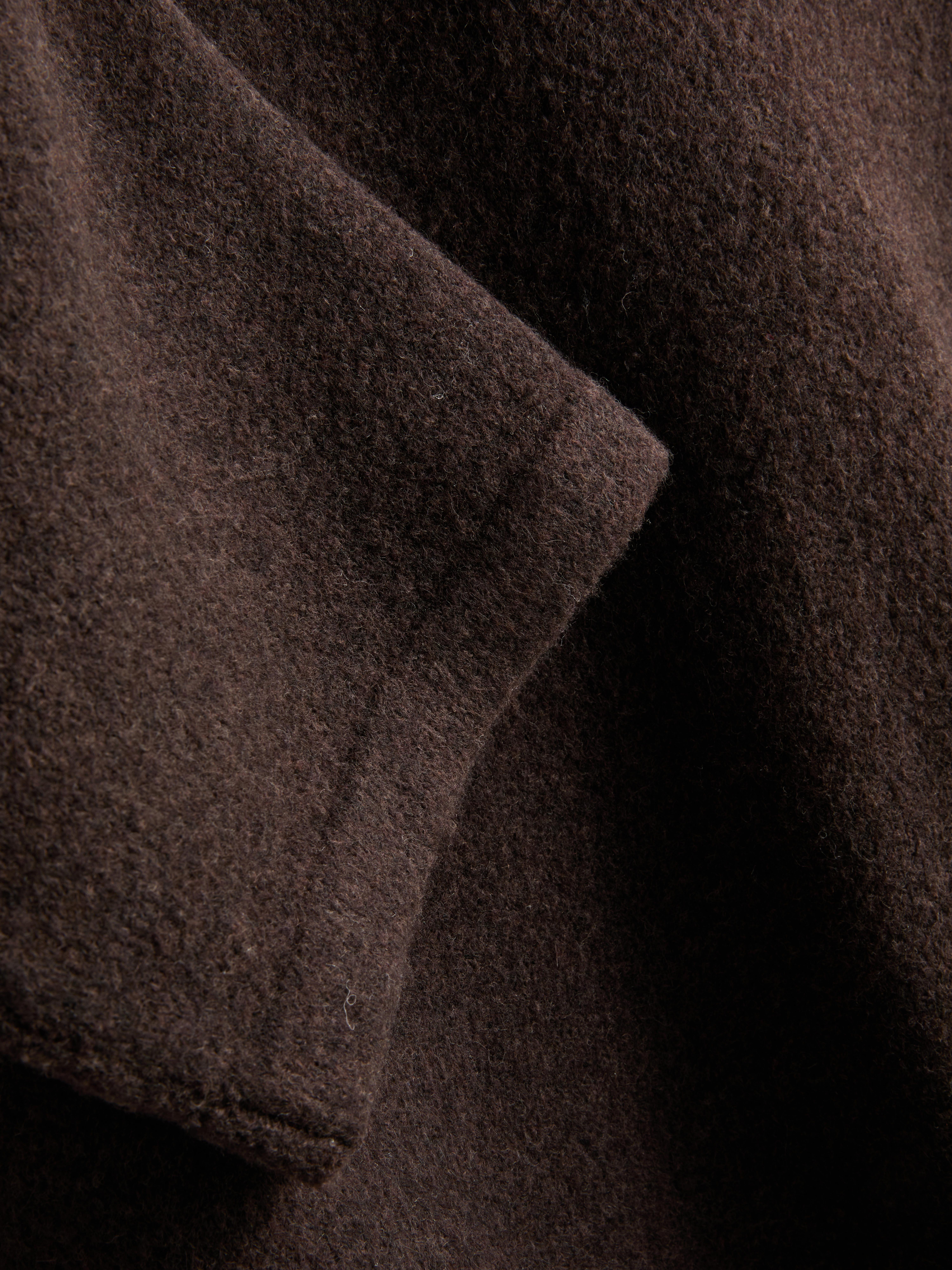 Wool-Blend Knitted Boxy T-Shirt - Chocolate