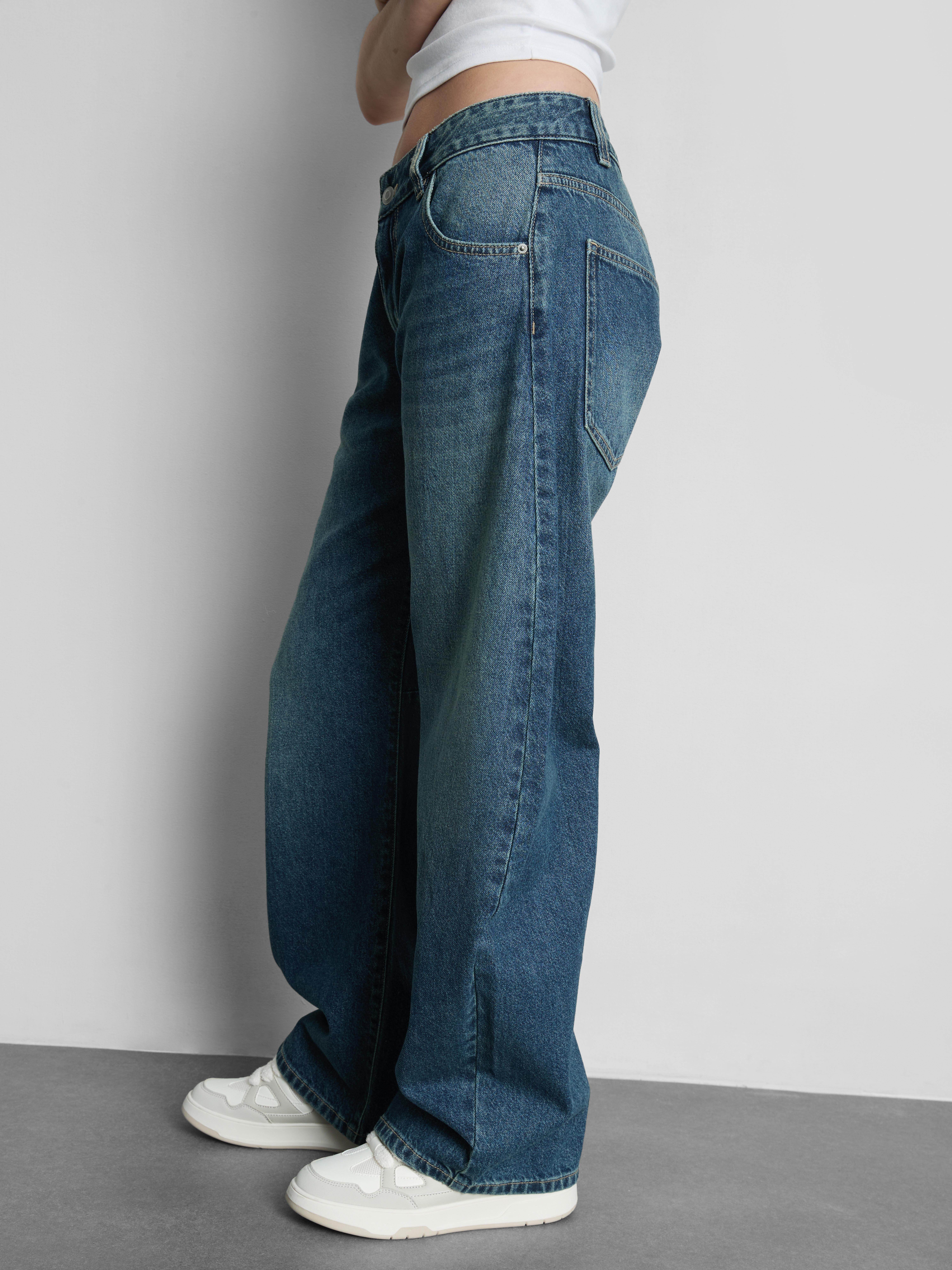 The Primark Scene | Cotton Denim Barrel-Leg Jeans - Blue Heather