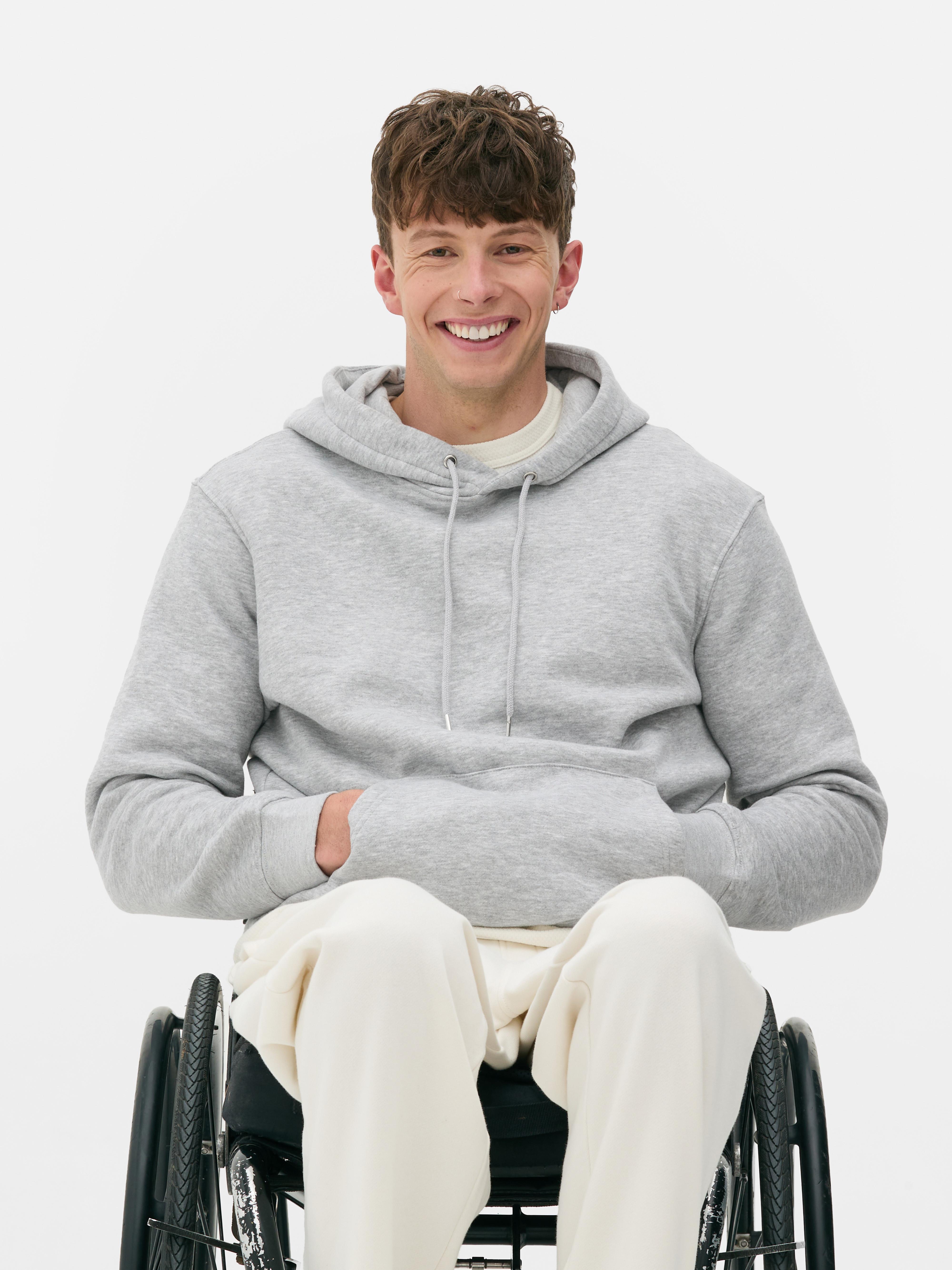 Cotton-Blend Pullover Hoodie - Gray