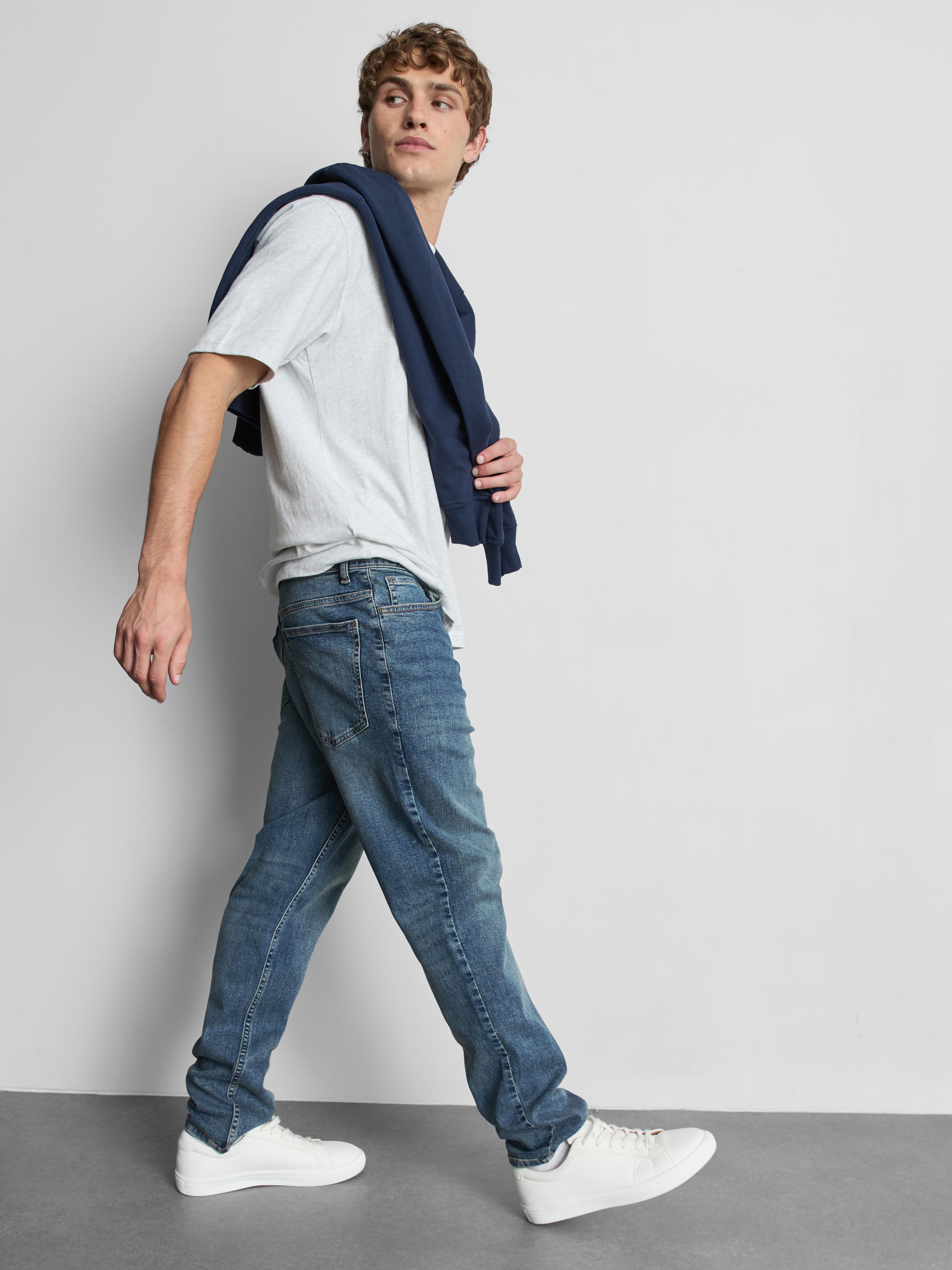 Mid-Rise Slim Fit Jeans - Mid Blue