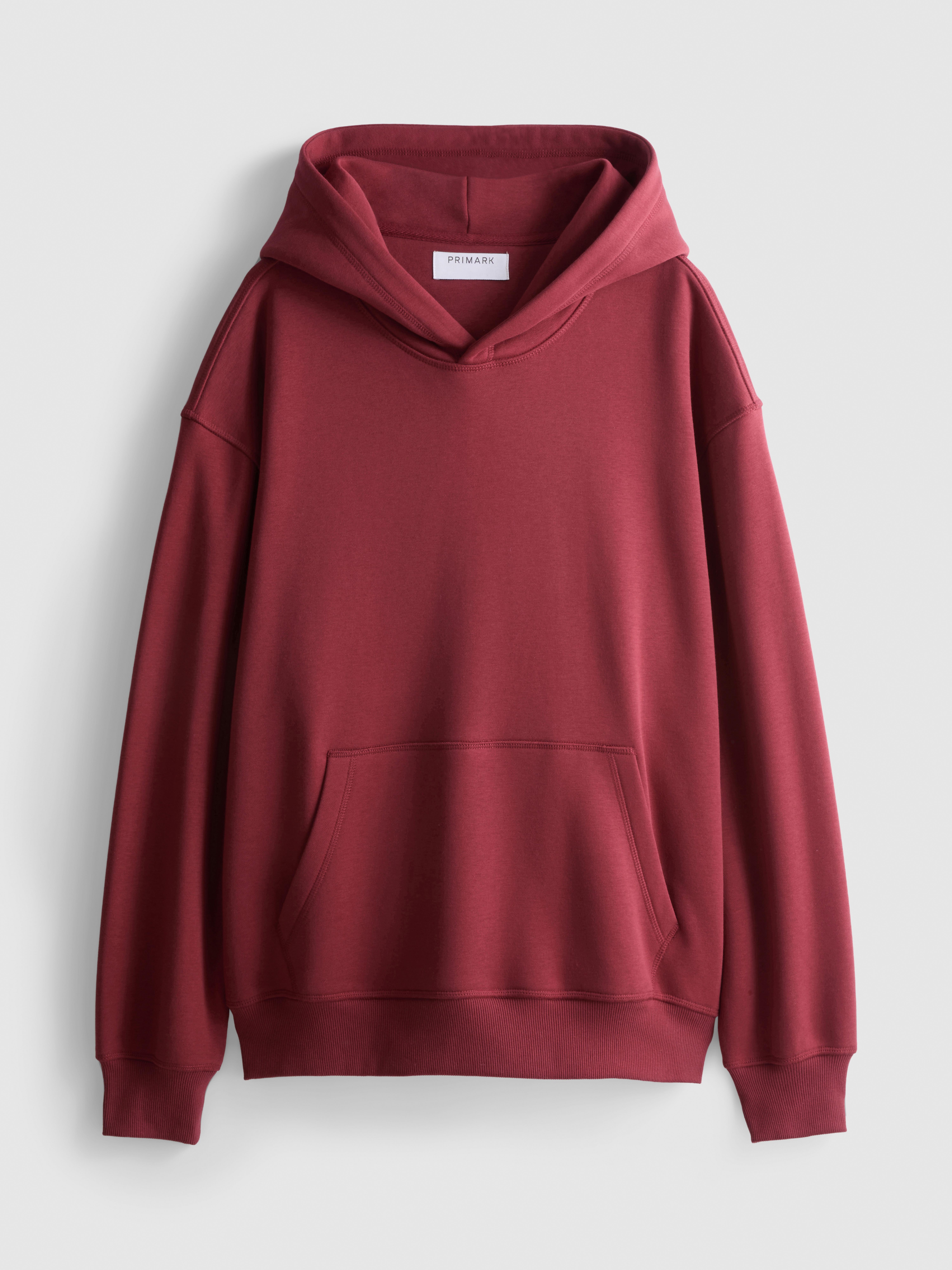 Oversized Pullover Hoodie - Dark Red