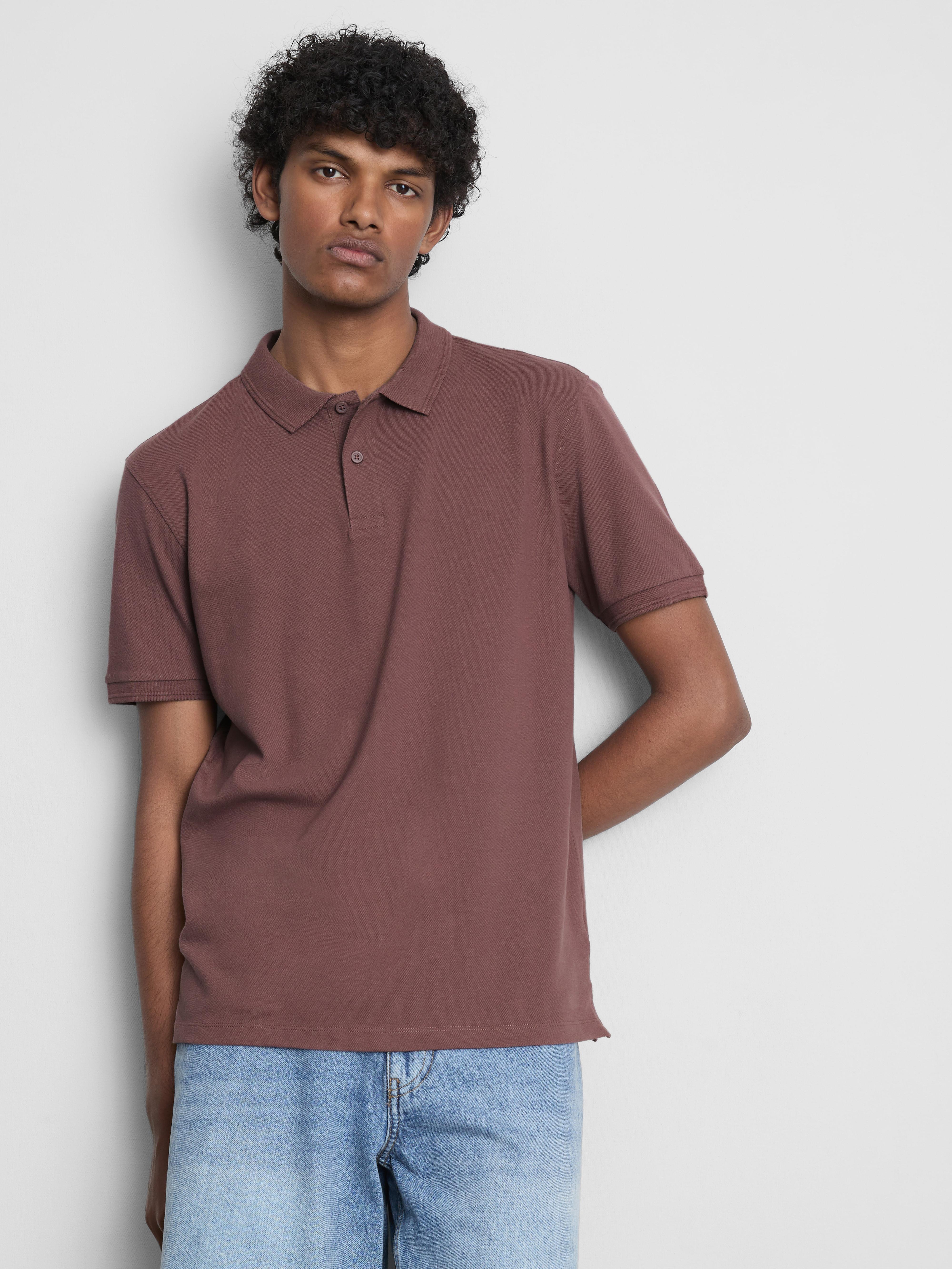 Short-Sleeve Polo Shirt - Plum
