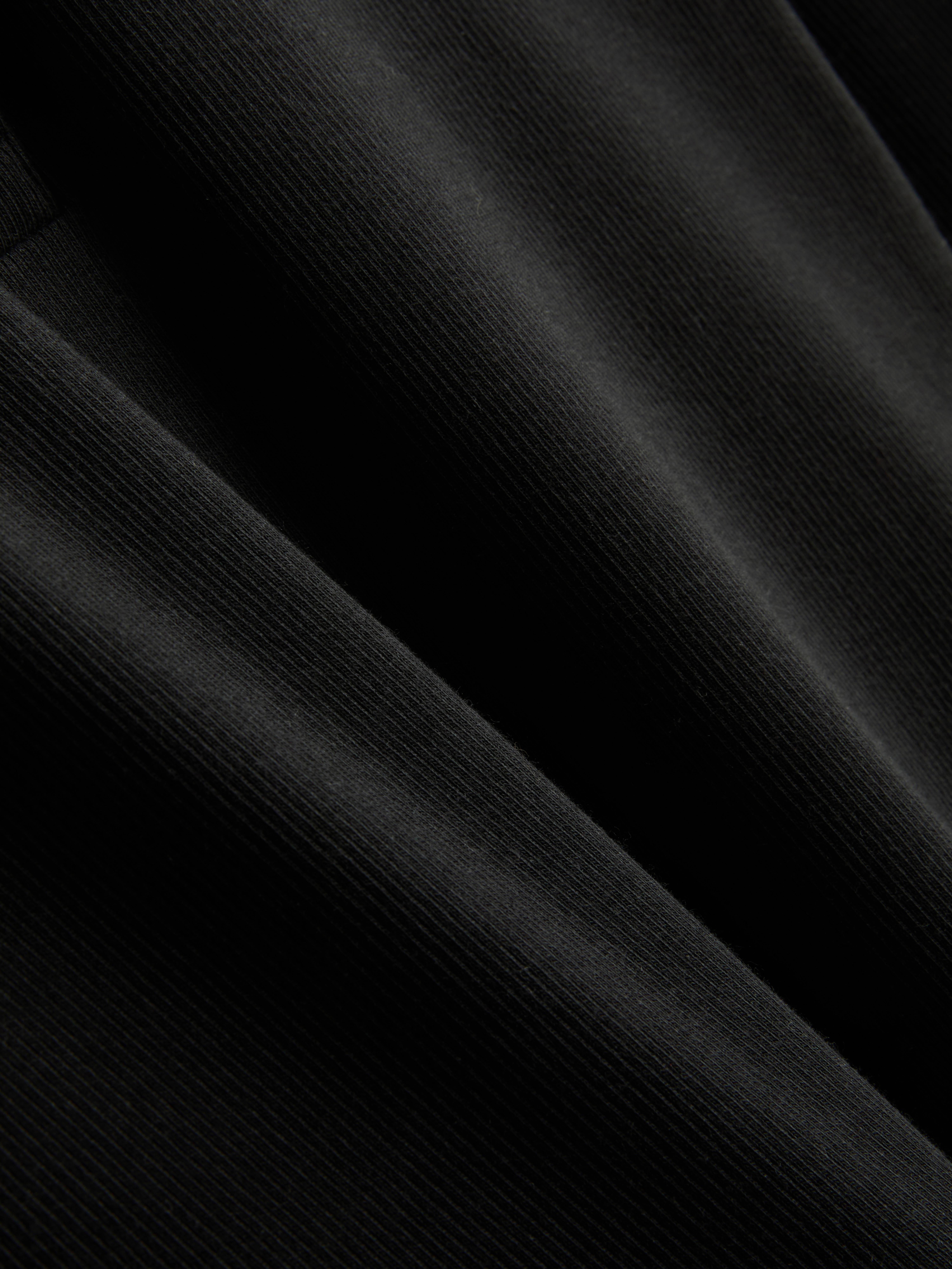 Ribbed Long Sleeve Henley Top - Black