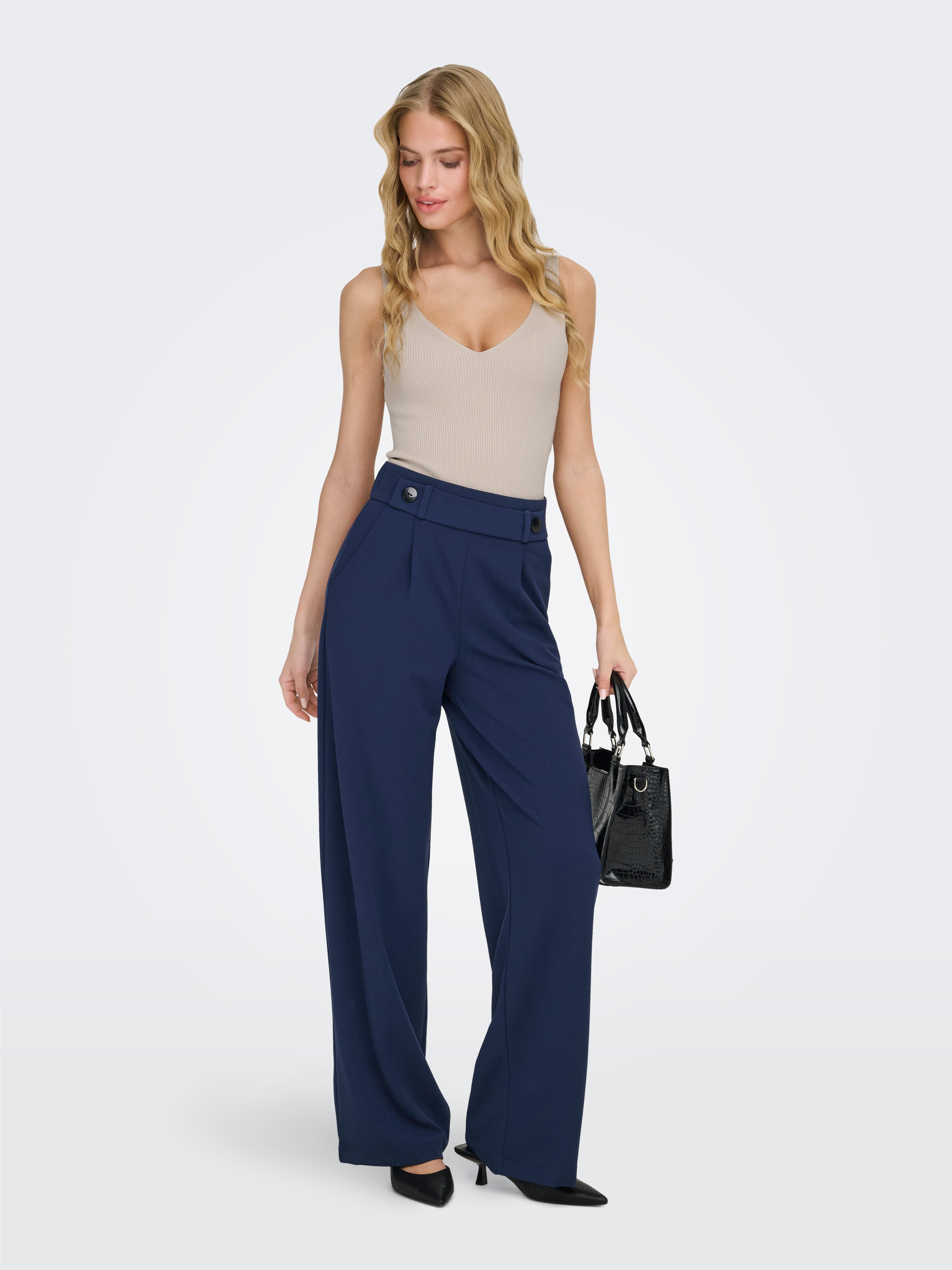 JDYGEGGO Wide Leg Fit Wide-leg trousers Black Iris