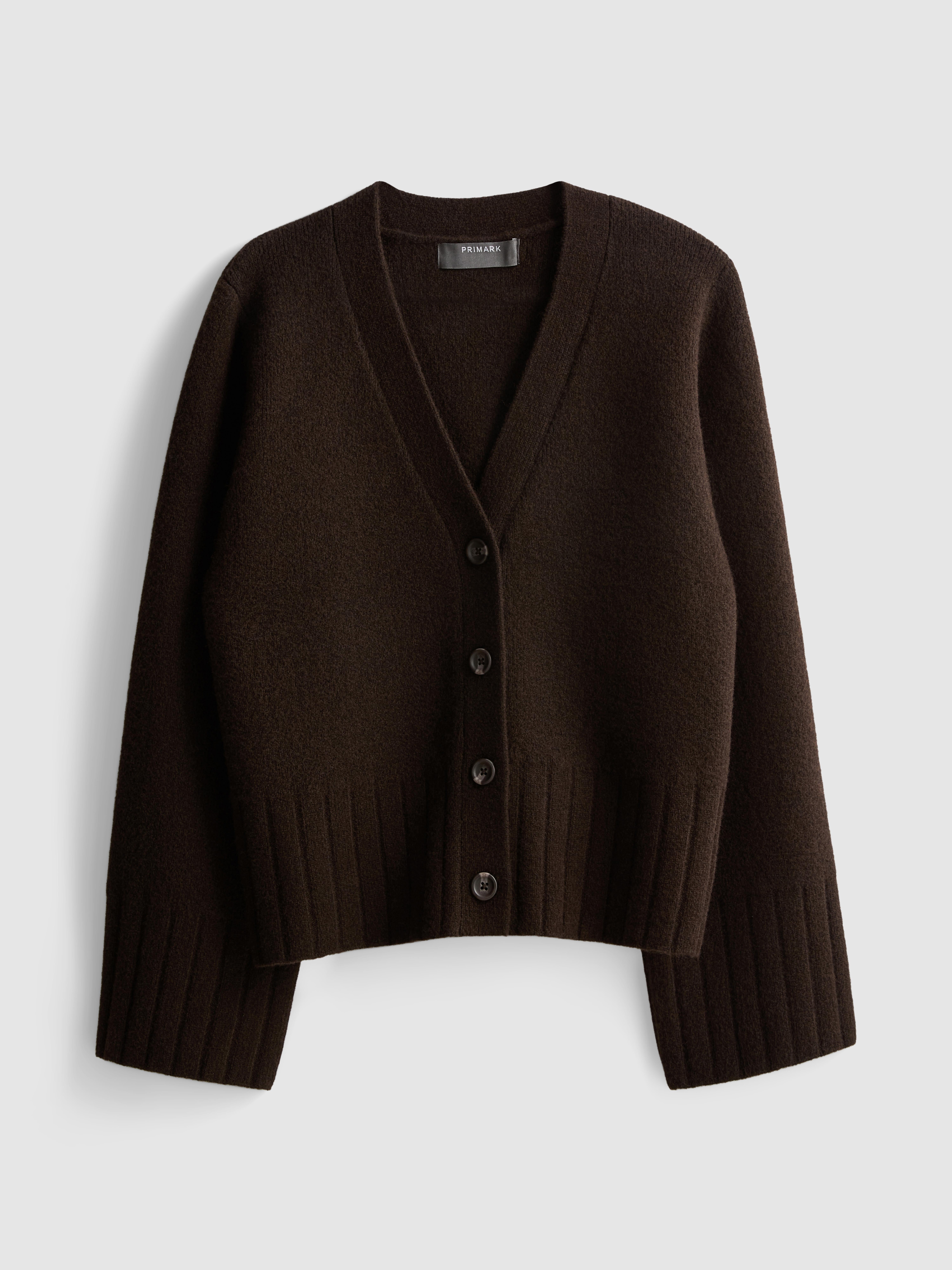 Relaxed Wide Sleeve Cardigan - Chocolate