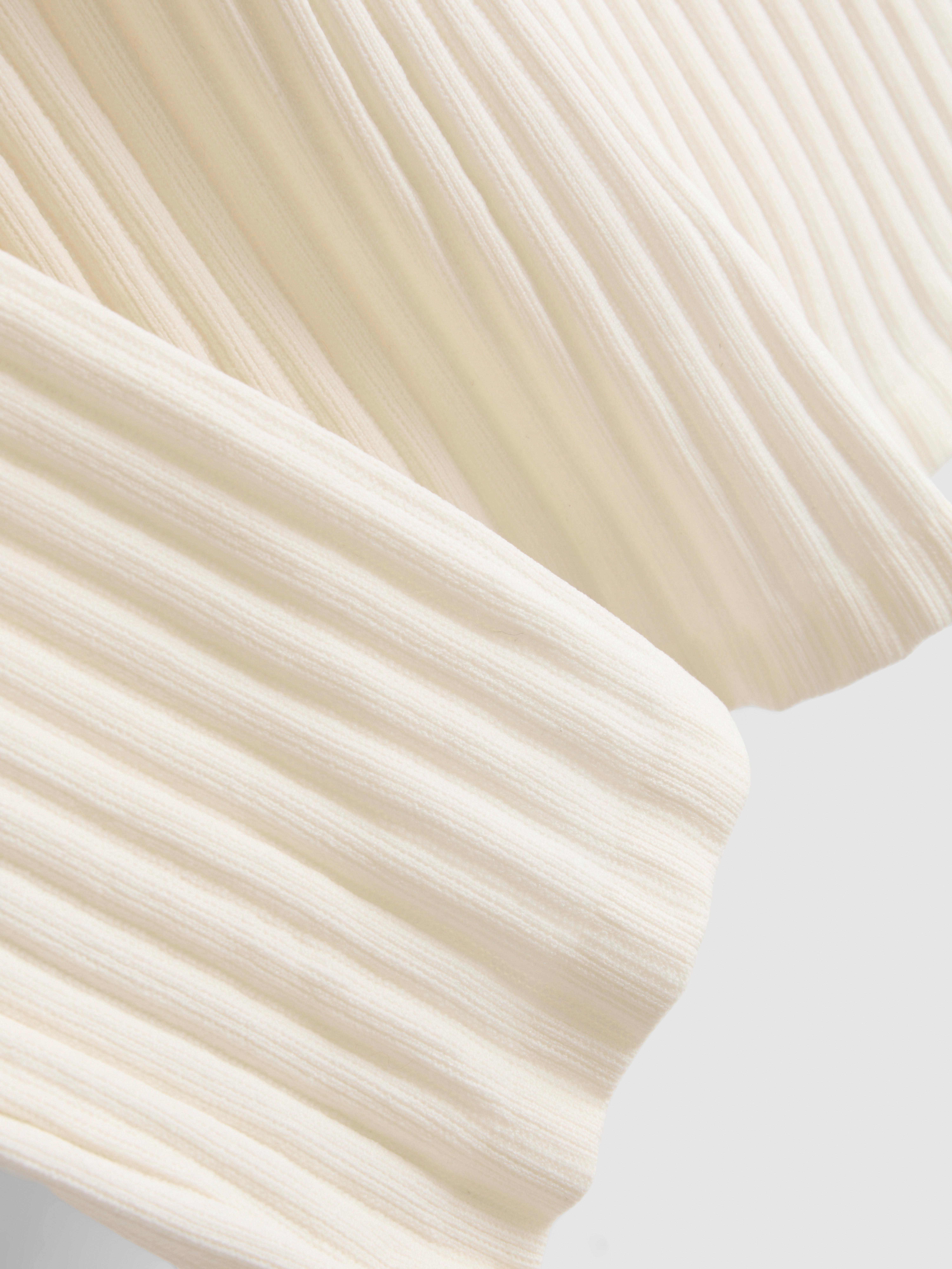 Ribbed Long-Sleeve Squareneck Top - Cream