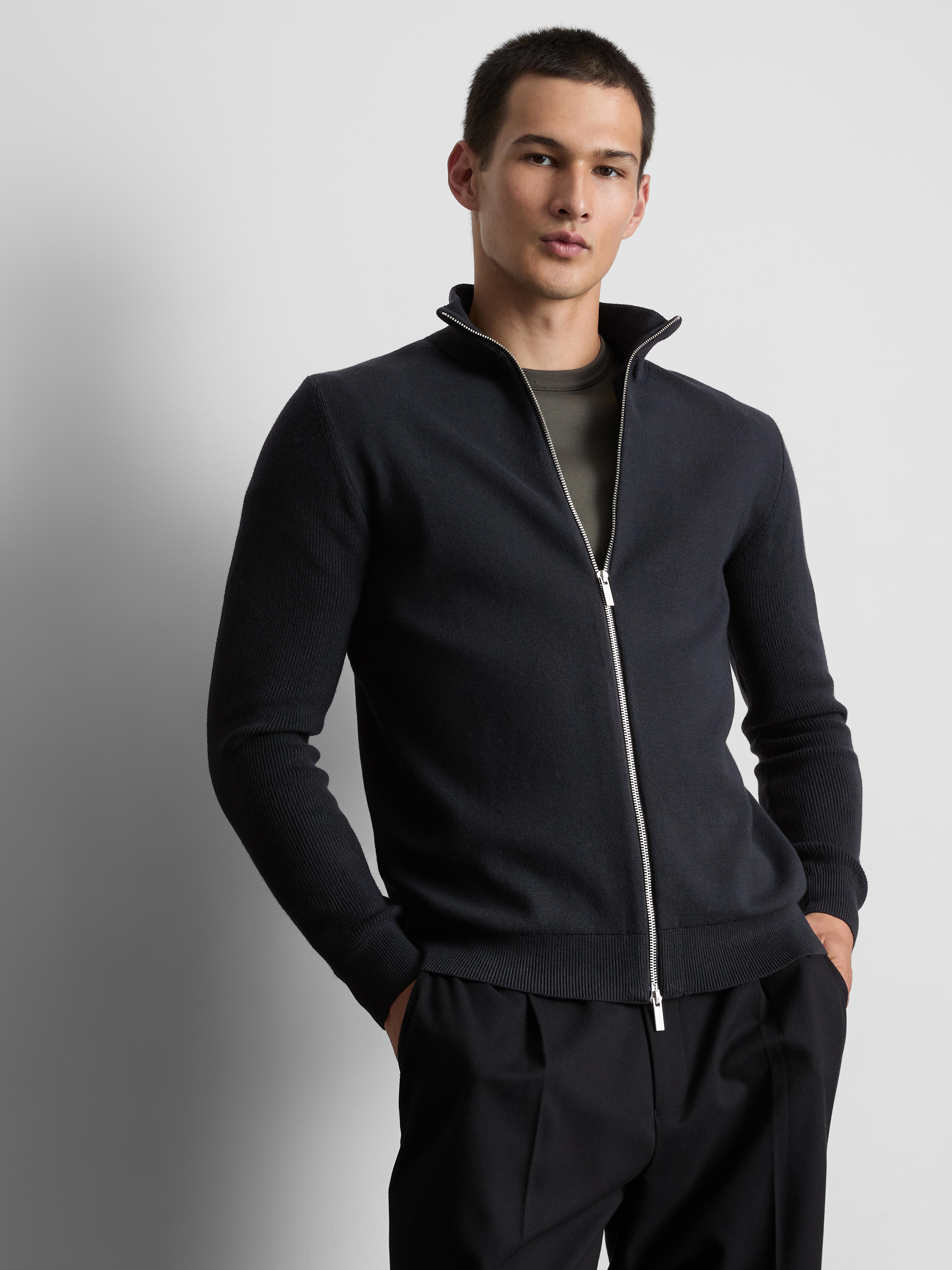 The Edit High-Neck Cardigan - Black