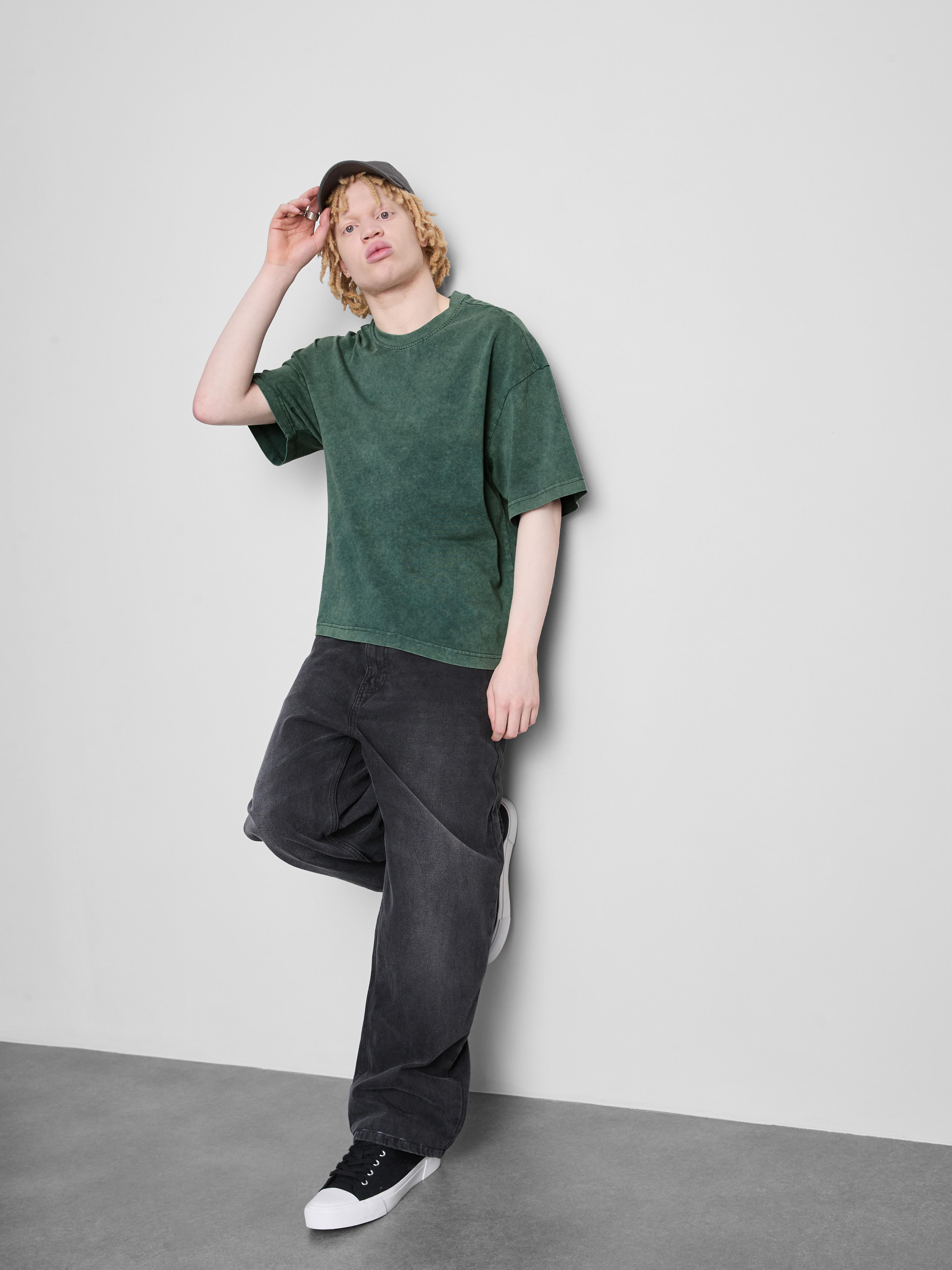 Short Sleeved Washed T-Shirt - Green