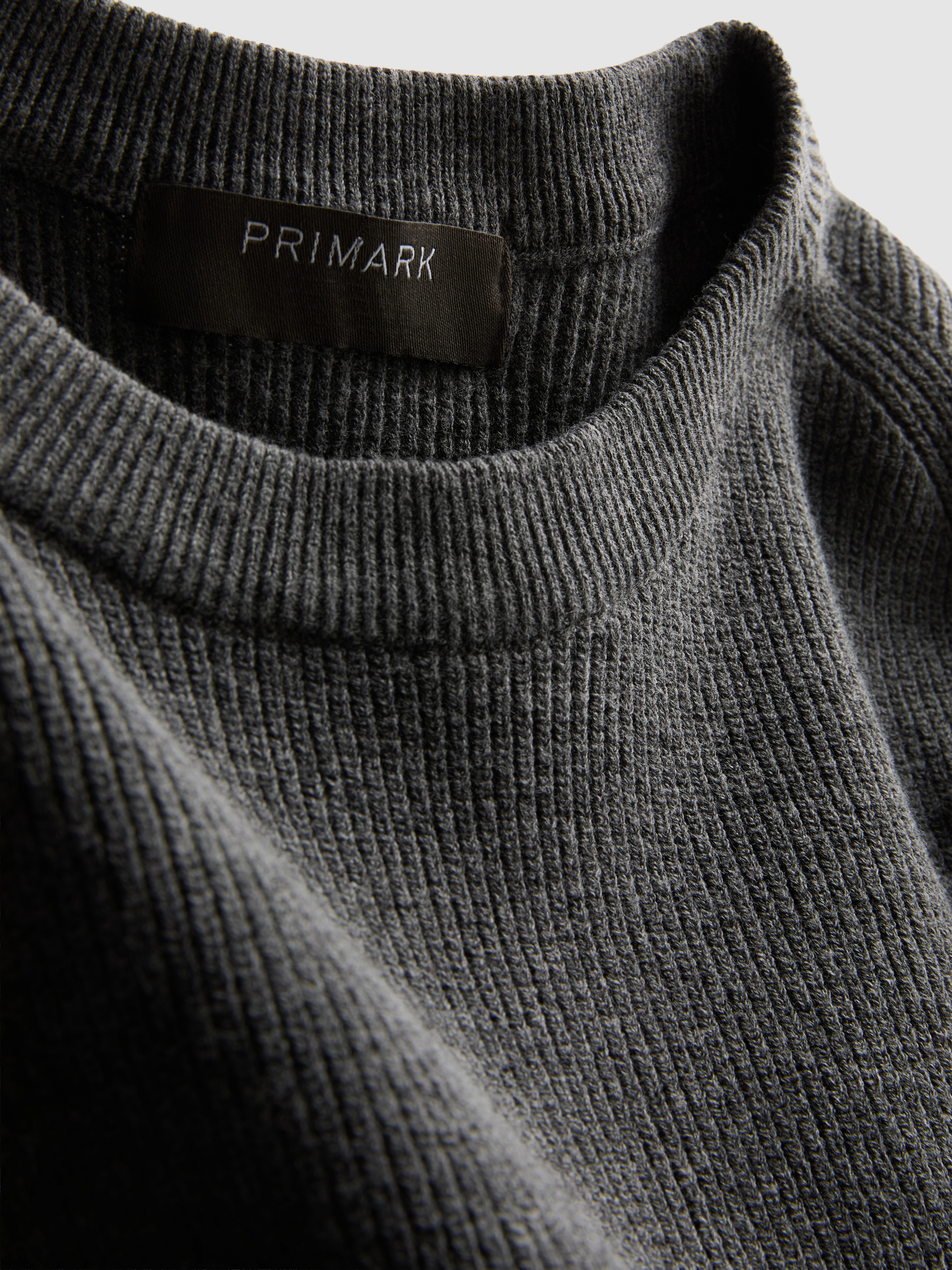 Ribbed Crewneck Sweater - Charcoal