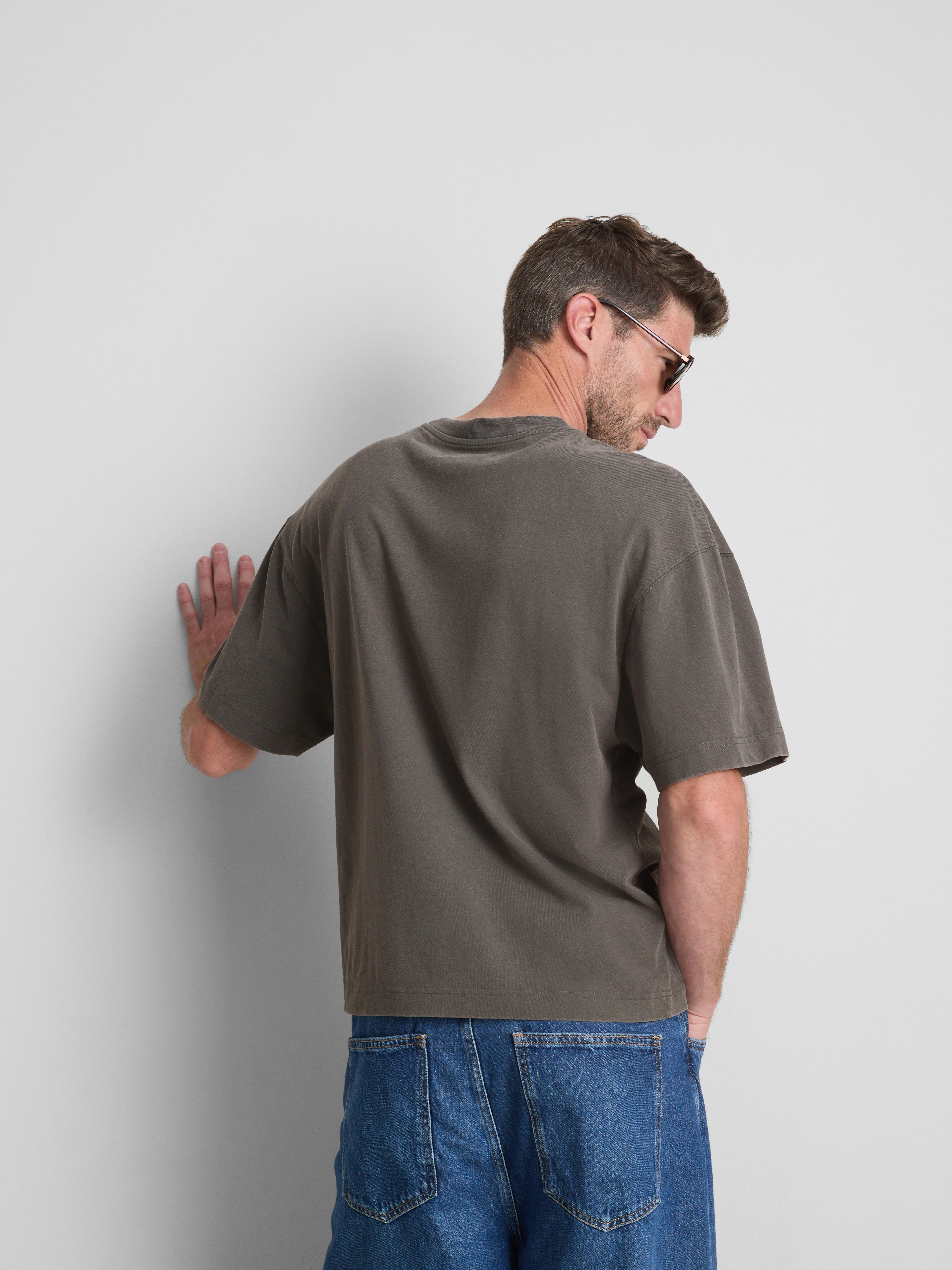 Pure Cotton Boxy T-Shirt - Gray
