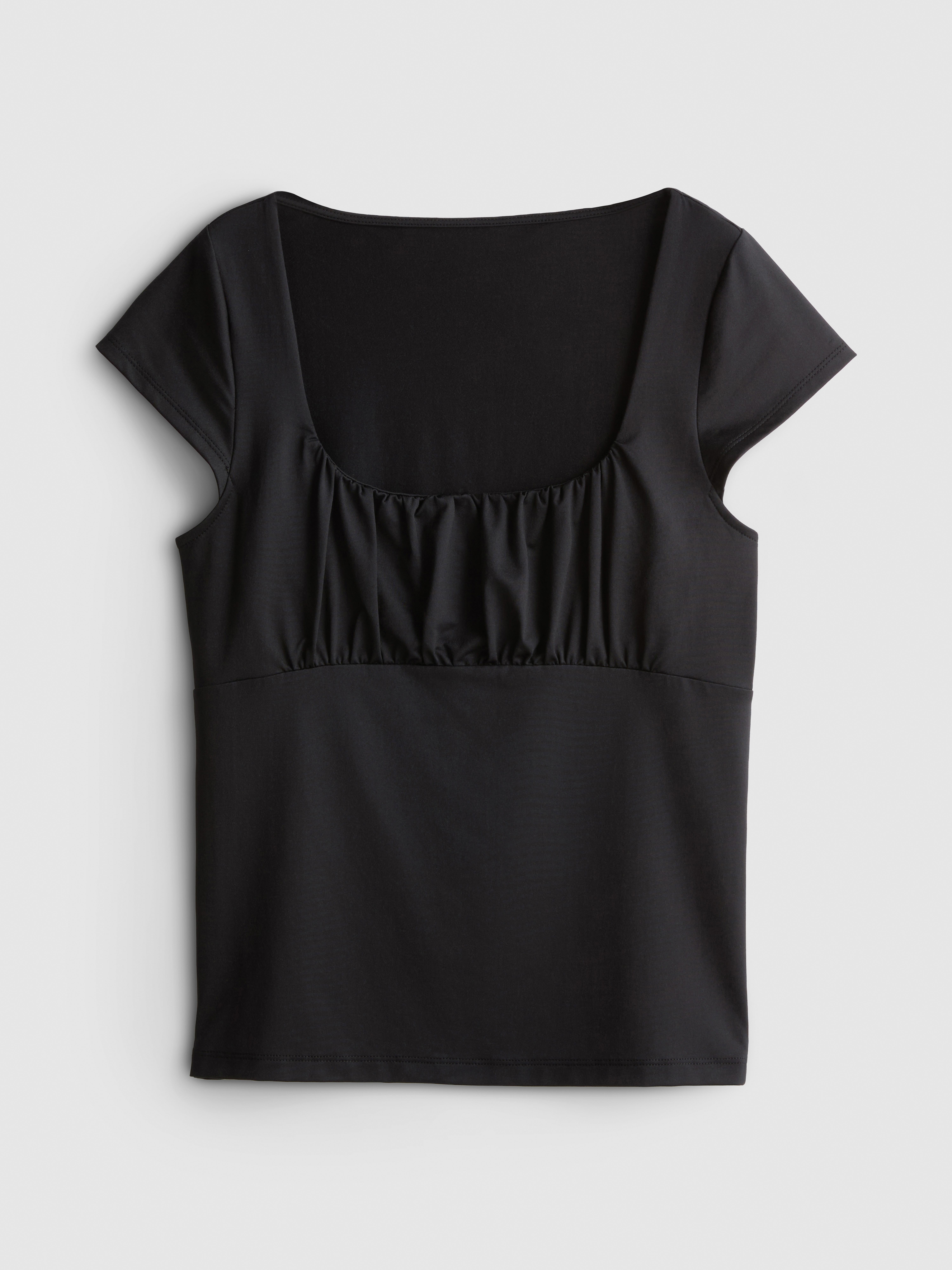 Cap-Sleeve Corset Top - Black