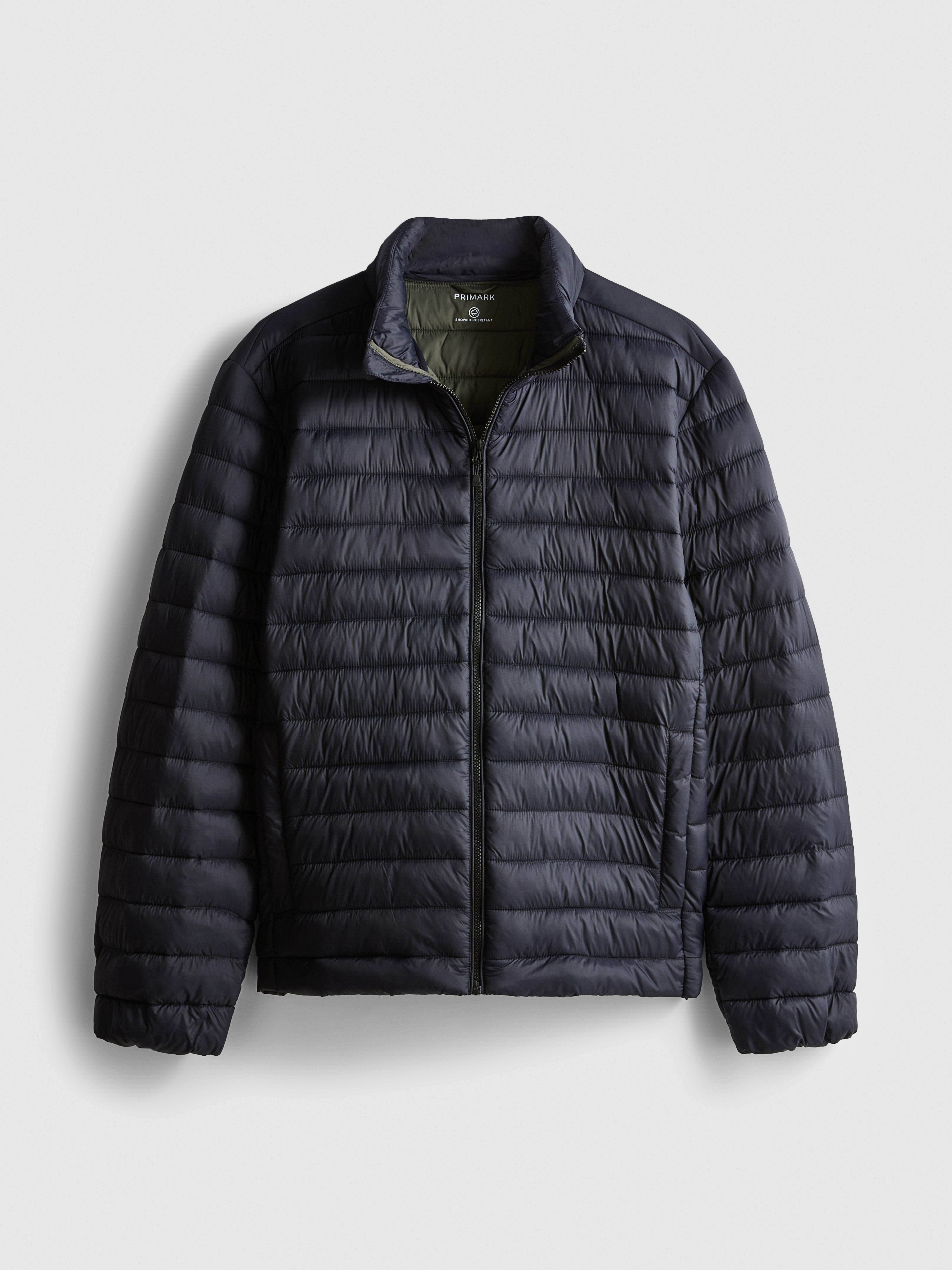 Funnel Neck Puffer Jacket - Navy