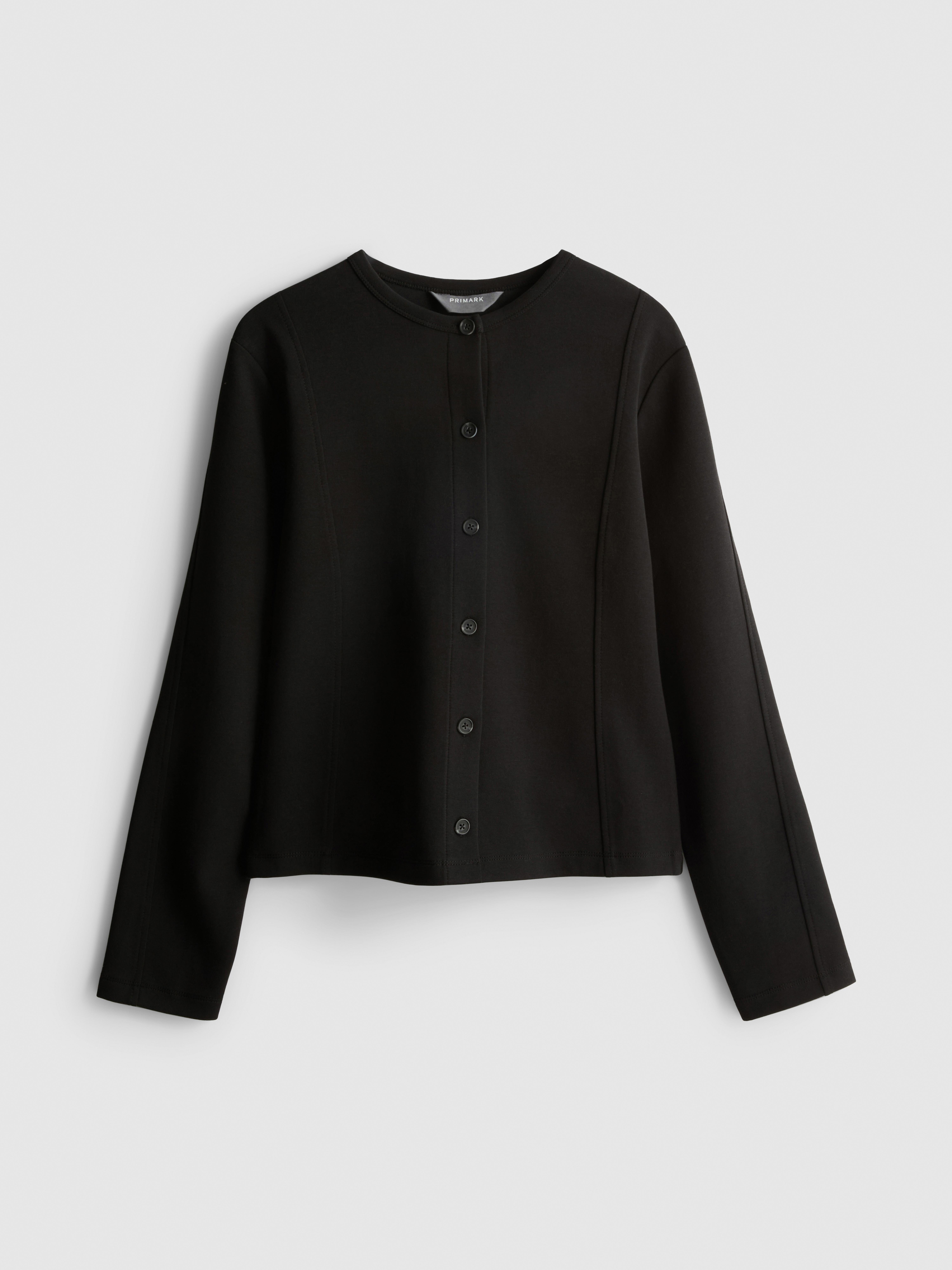 Paula Echevarría Structured Crew Neck Cardigan - Black