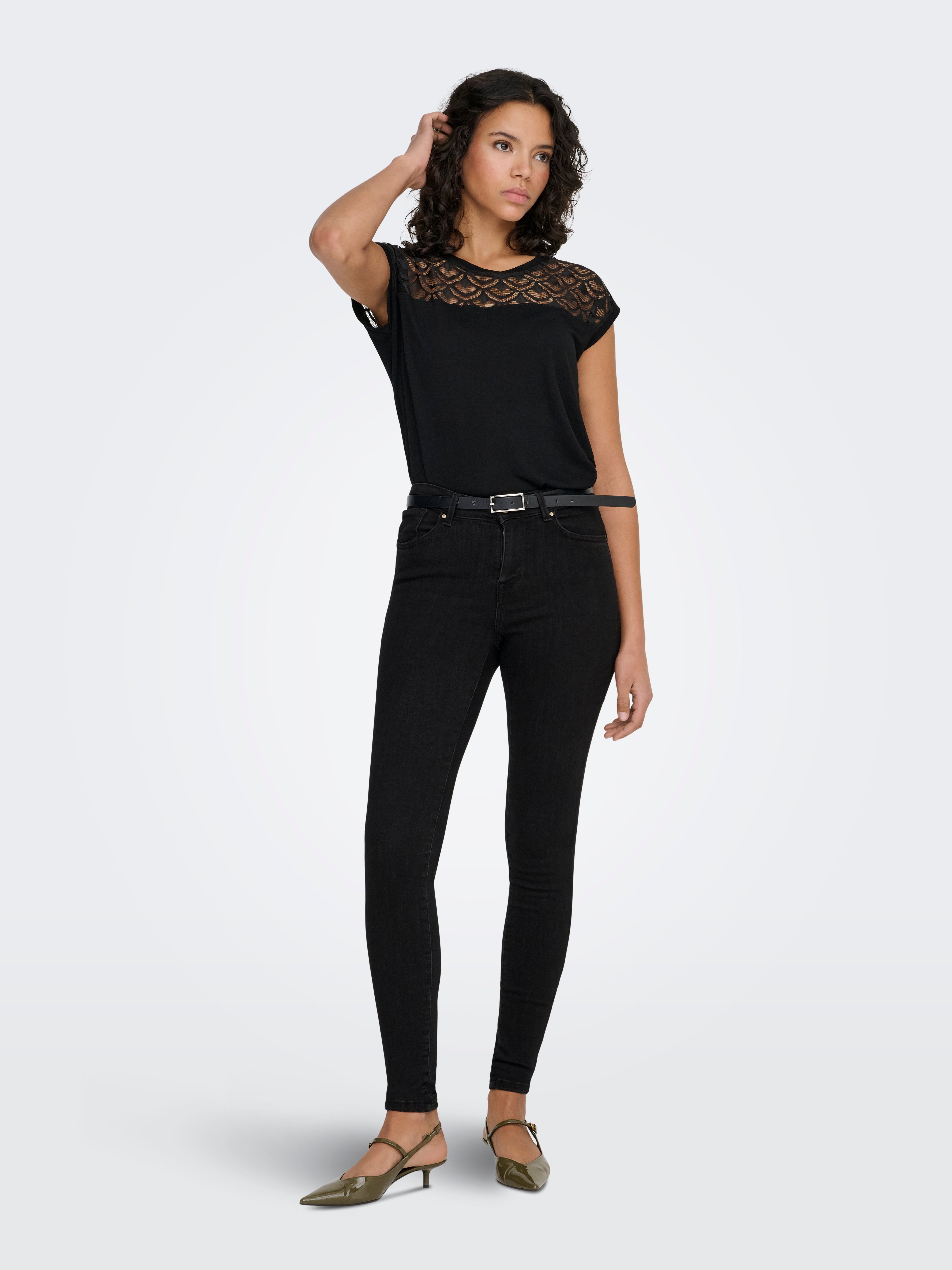 ONLPOWER Mid waist Skinny Fit Jeans Black