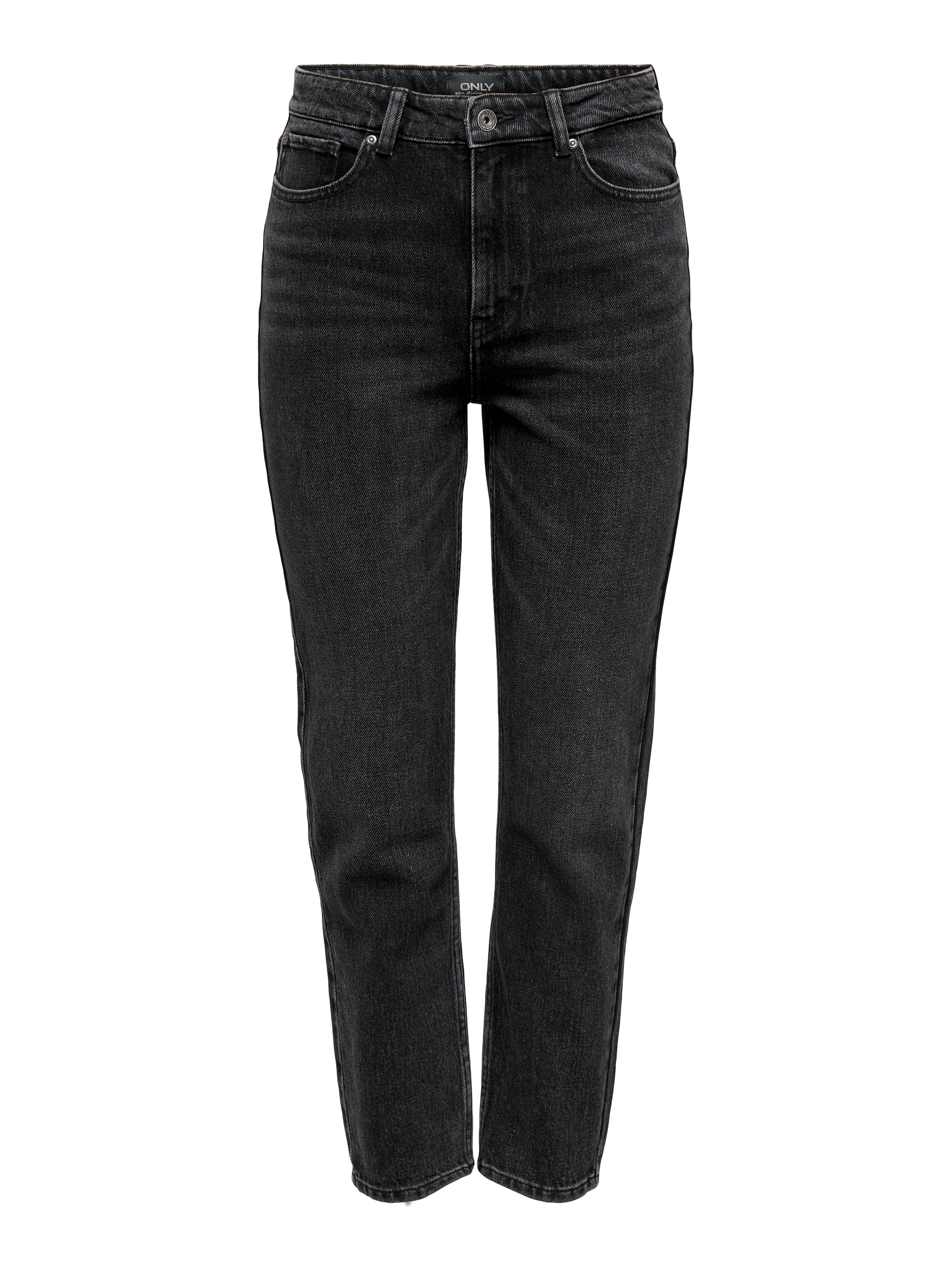 ONLEMILY High waist Straight Fit Ankle length Jeans Black Denim