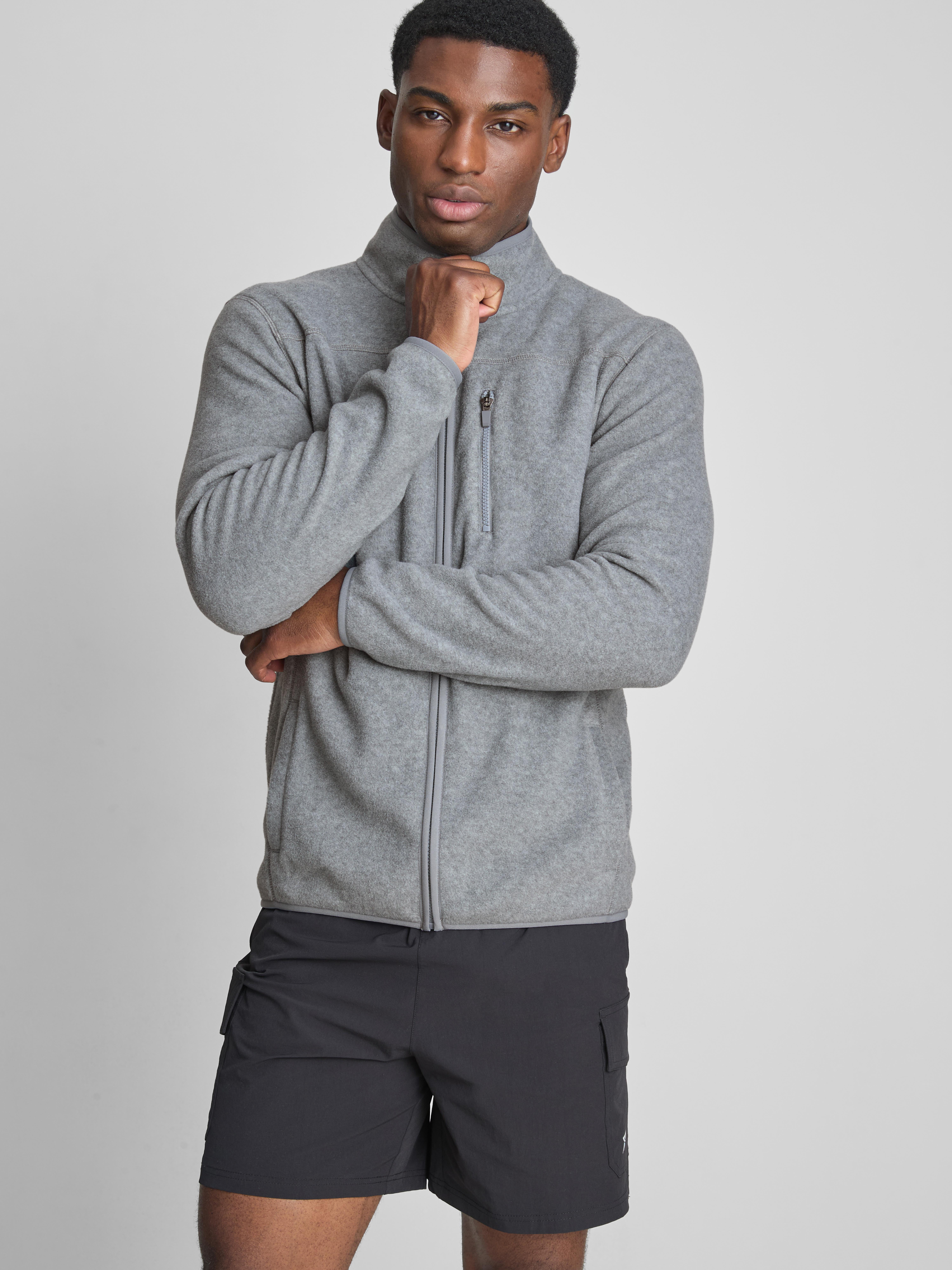 Zip-Up Fleece Jacket - Gray Heather