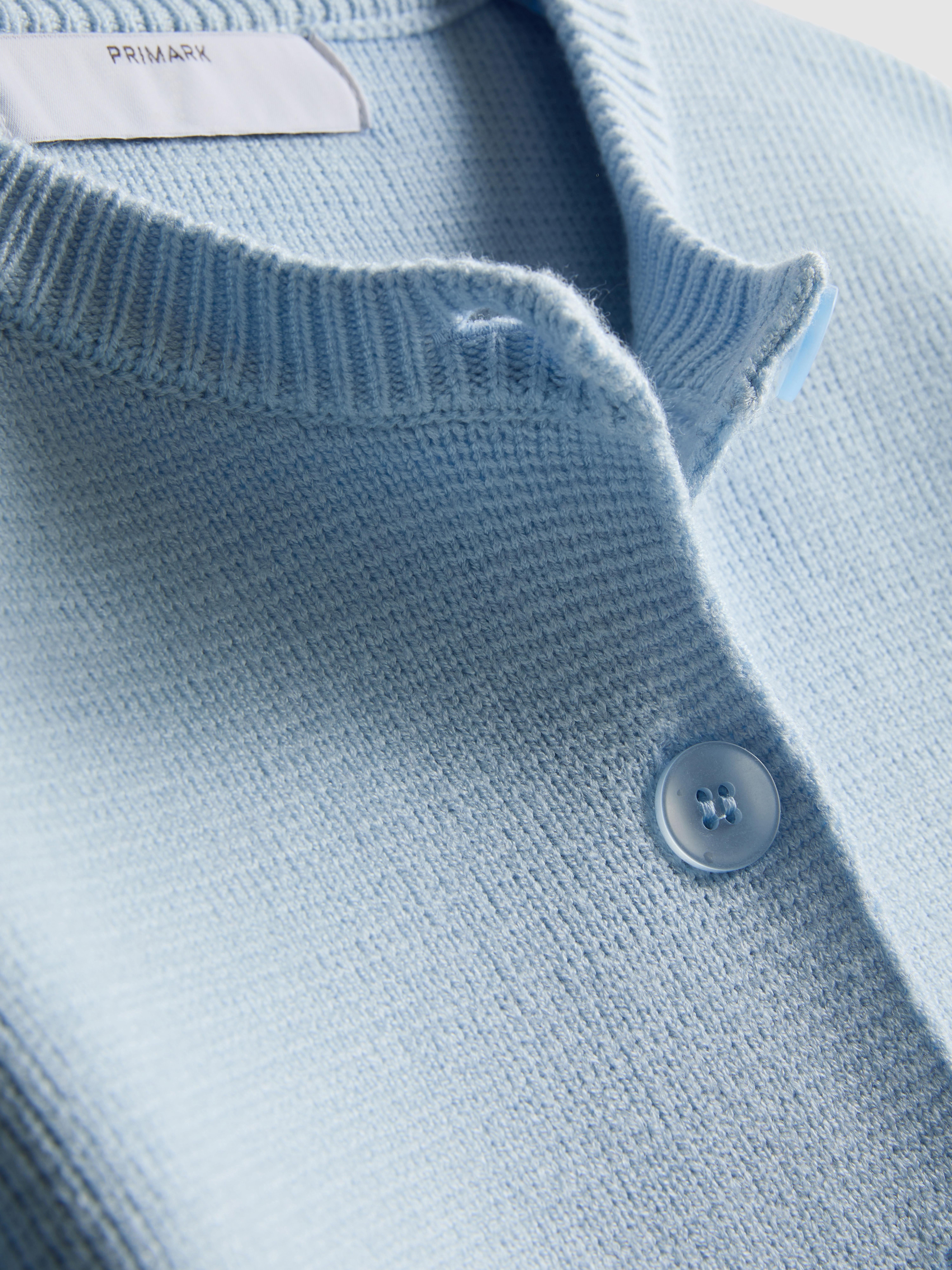 Sculpted Roundneck Cardigan - Light Blue