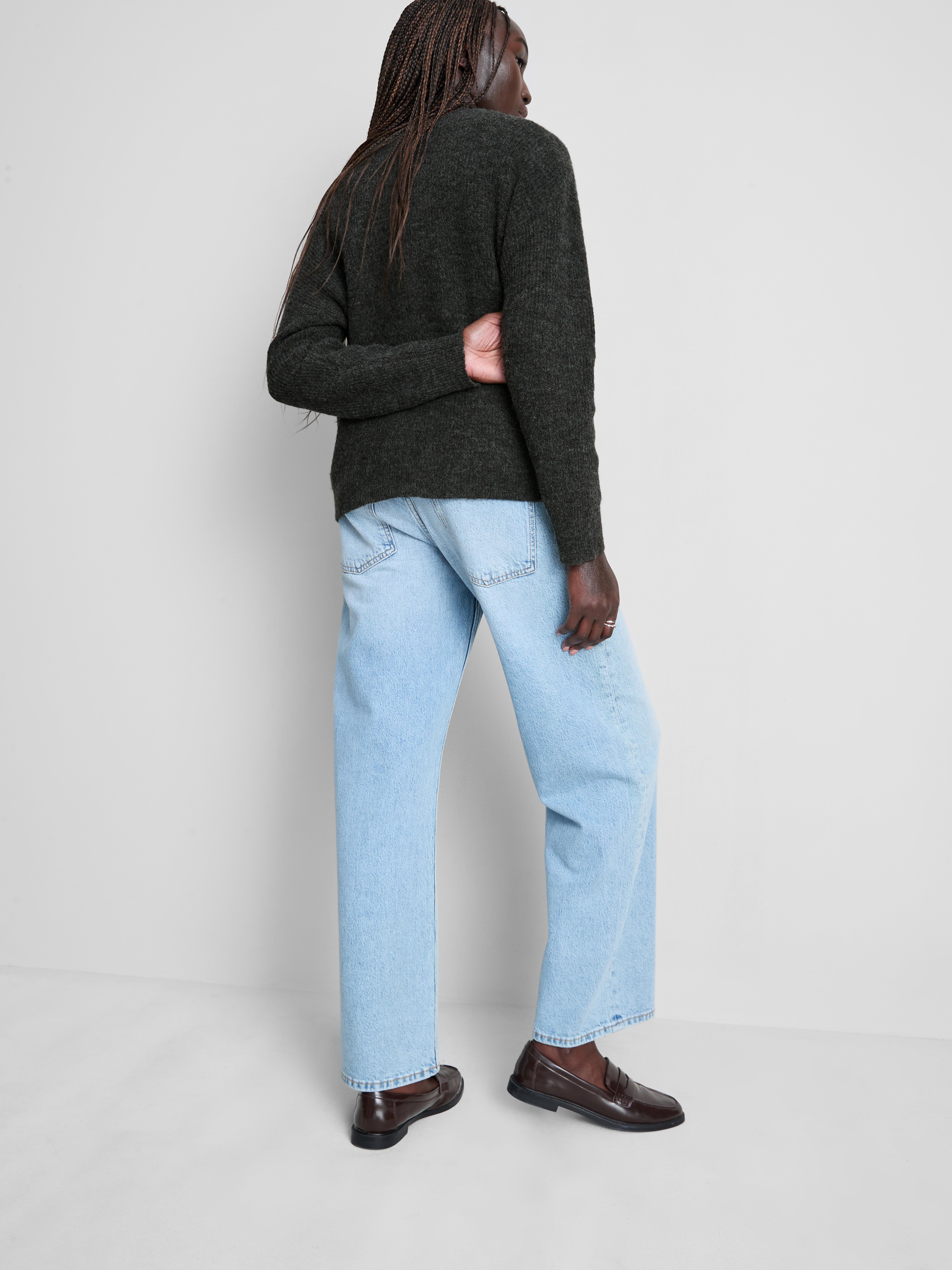 Soft Rib V-Neck Cardigan - Charcoal