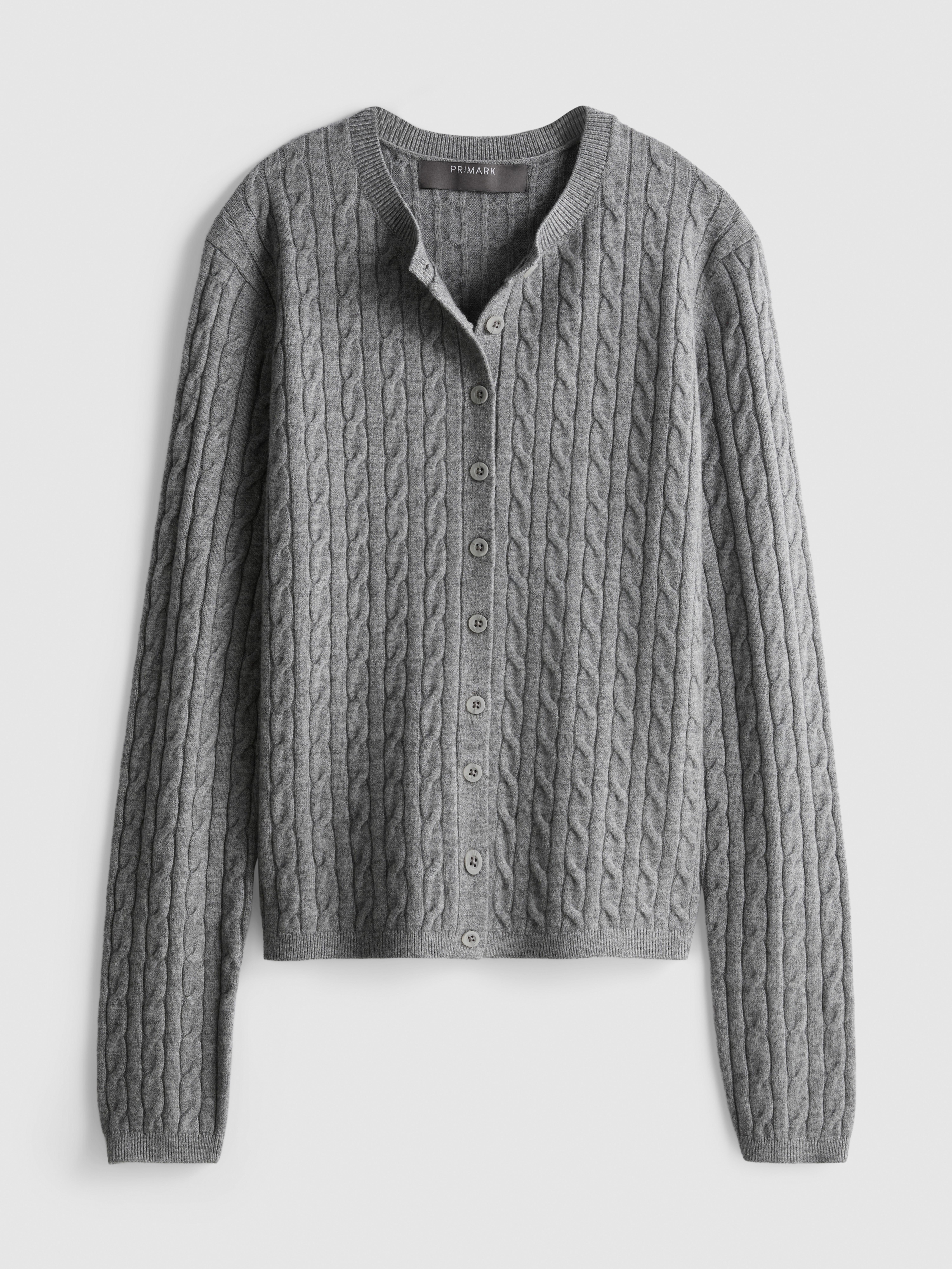 Cable Knit Cardigan - Gray