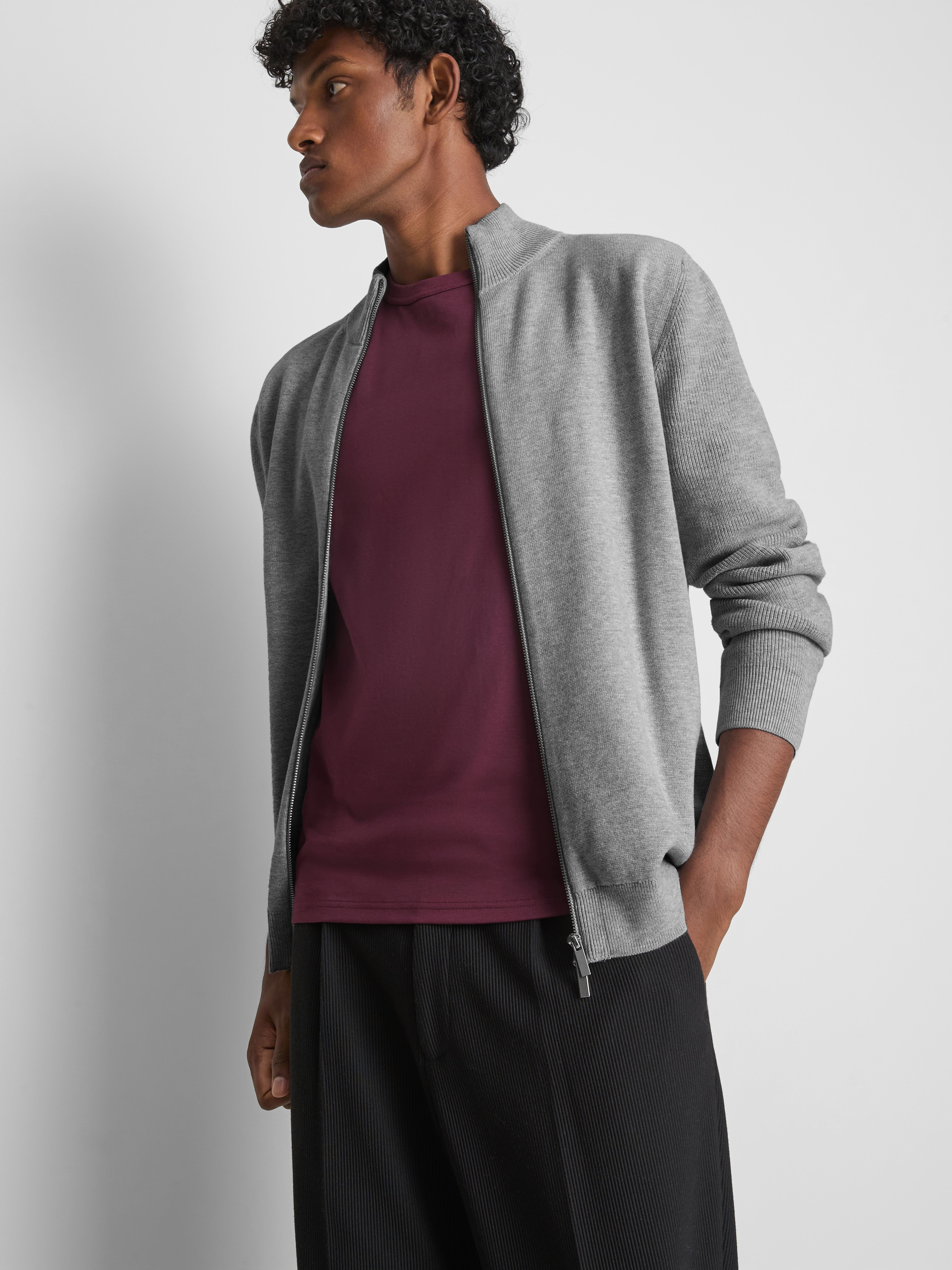 The Edit High-Neck Cardigan - Gray