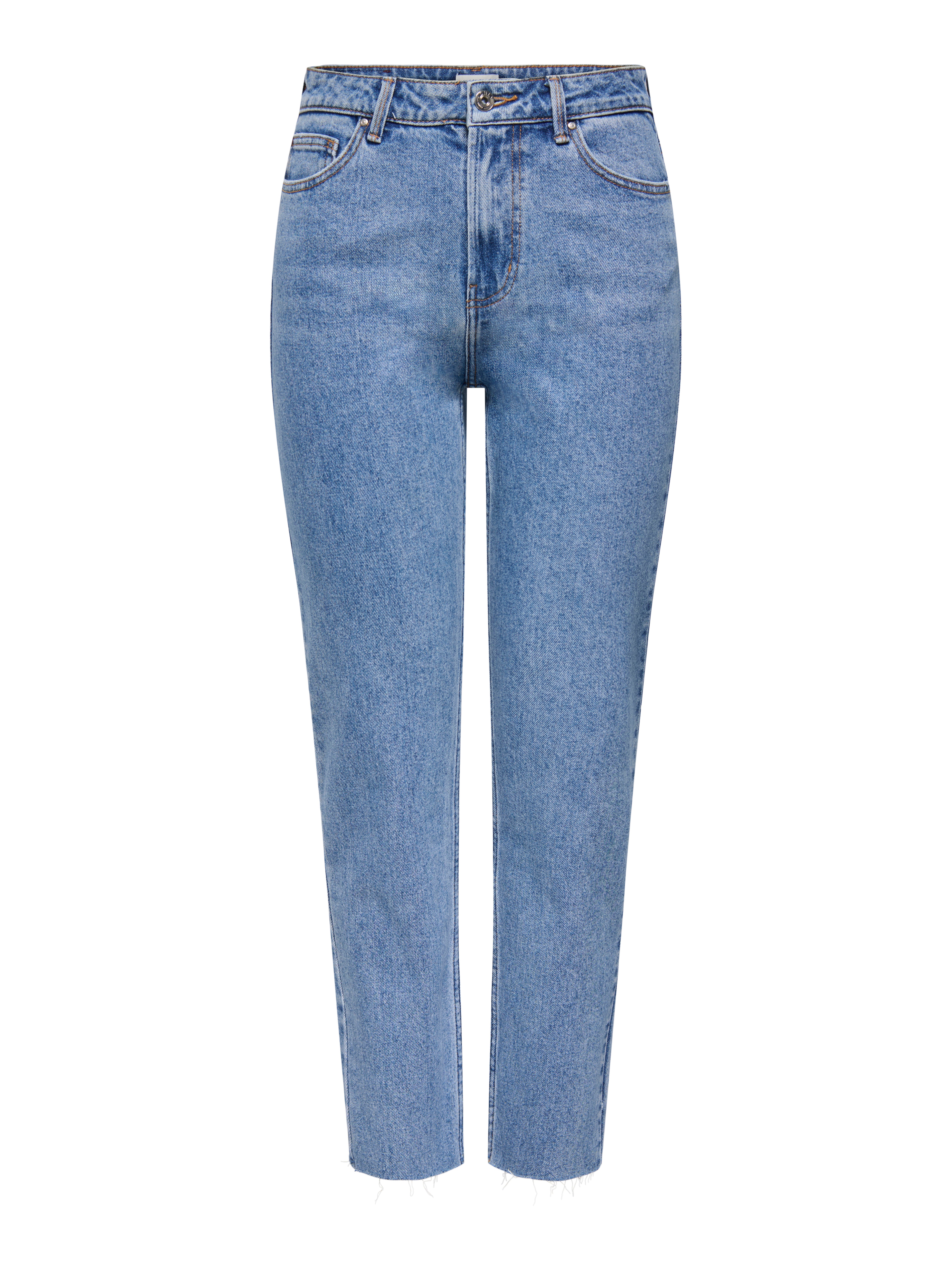 ONLEMILY High waist Straight Fit Cropped Jeans Light Blue Denim