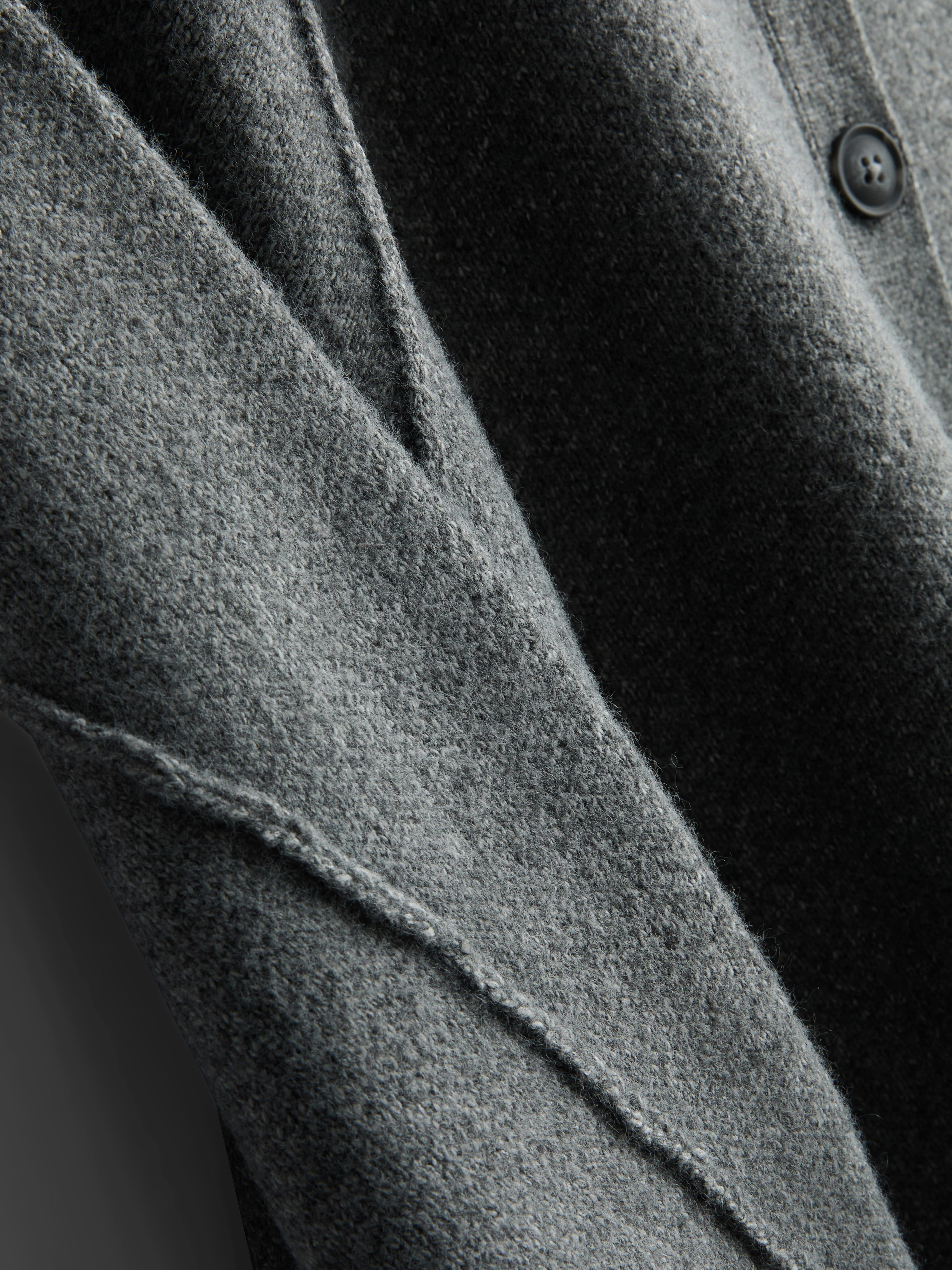 Relaxed Seam Detail Cardigan - Gray
