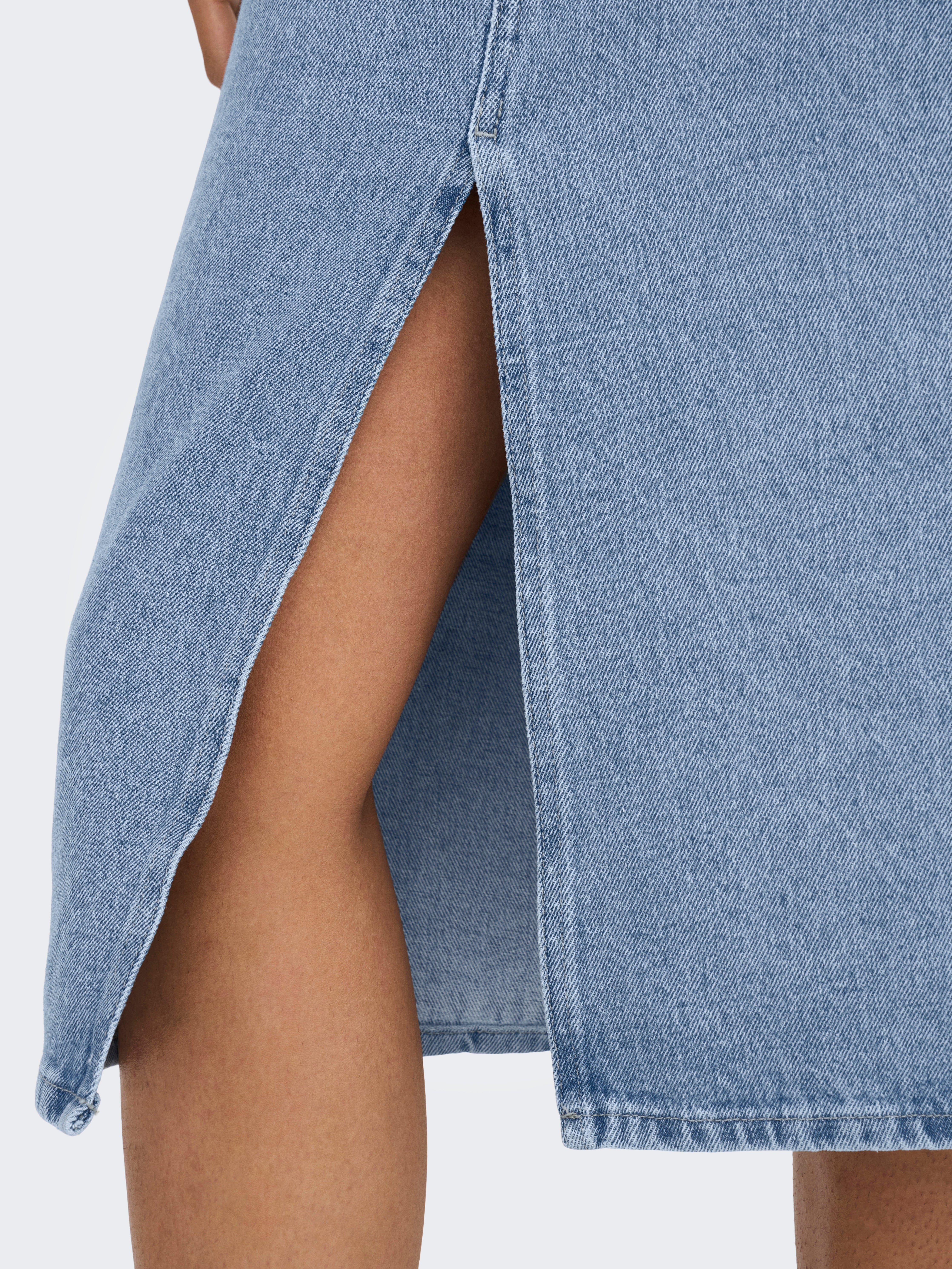 ONLBIANCA Denim Midi skirt Light Blue Denim