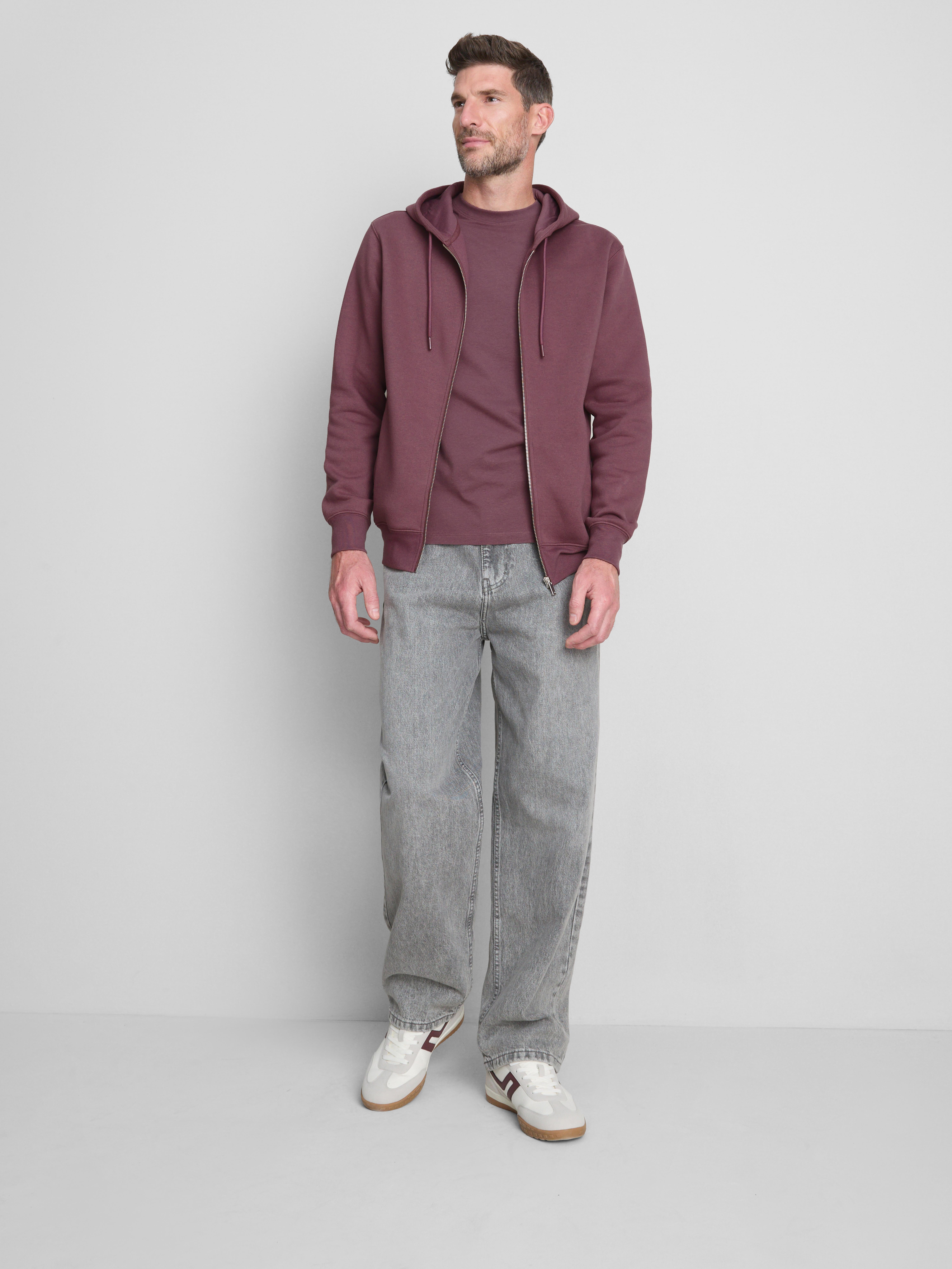 Regular-Fit Cotton-Blend Zip-Up Hoodie - Plum