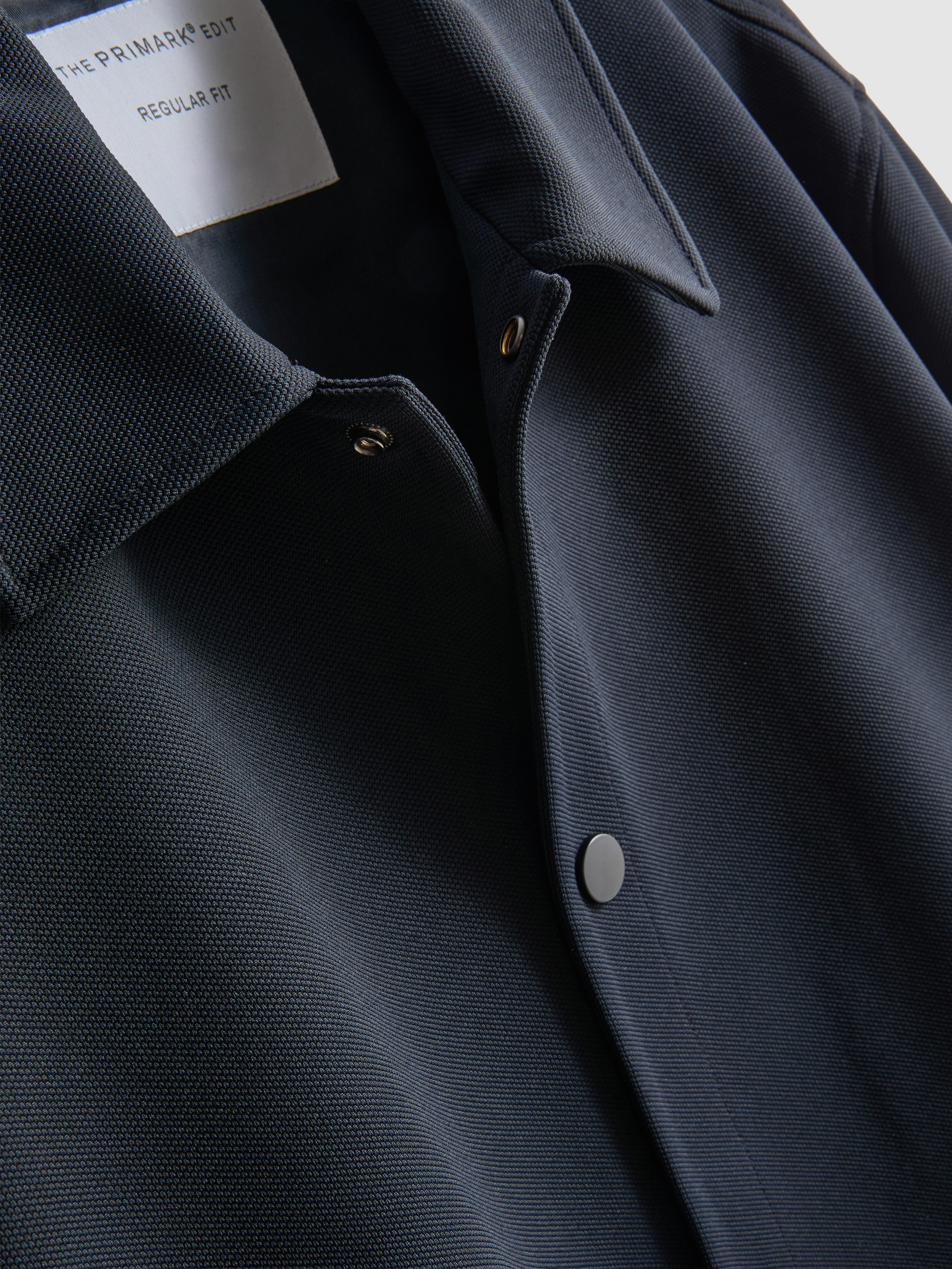 The Edit Regular Fit Collared Jacket - Navy