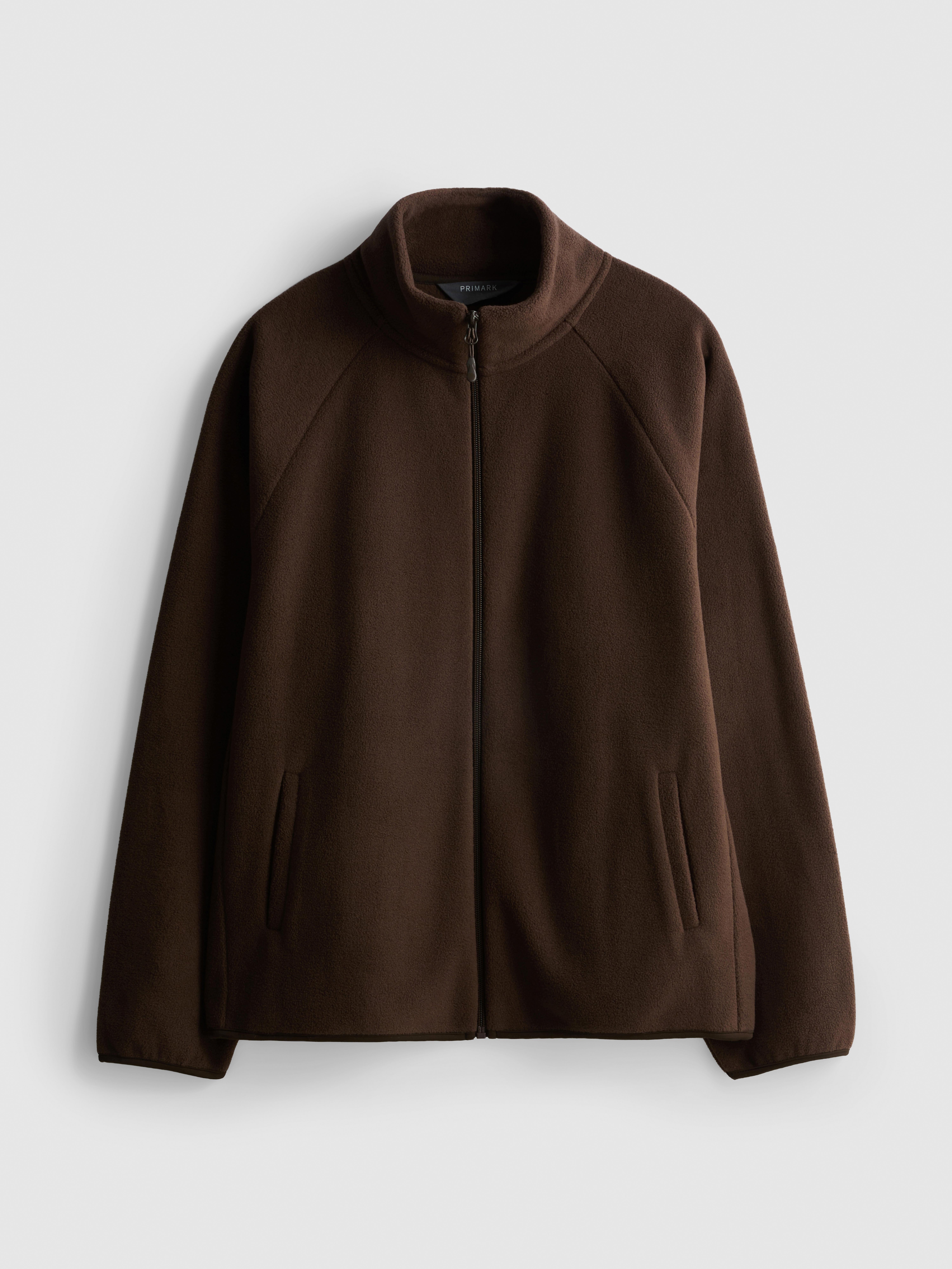 Zip-Up Funnel Neck Fleece - Chocolate