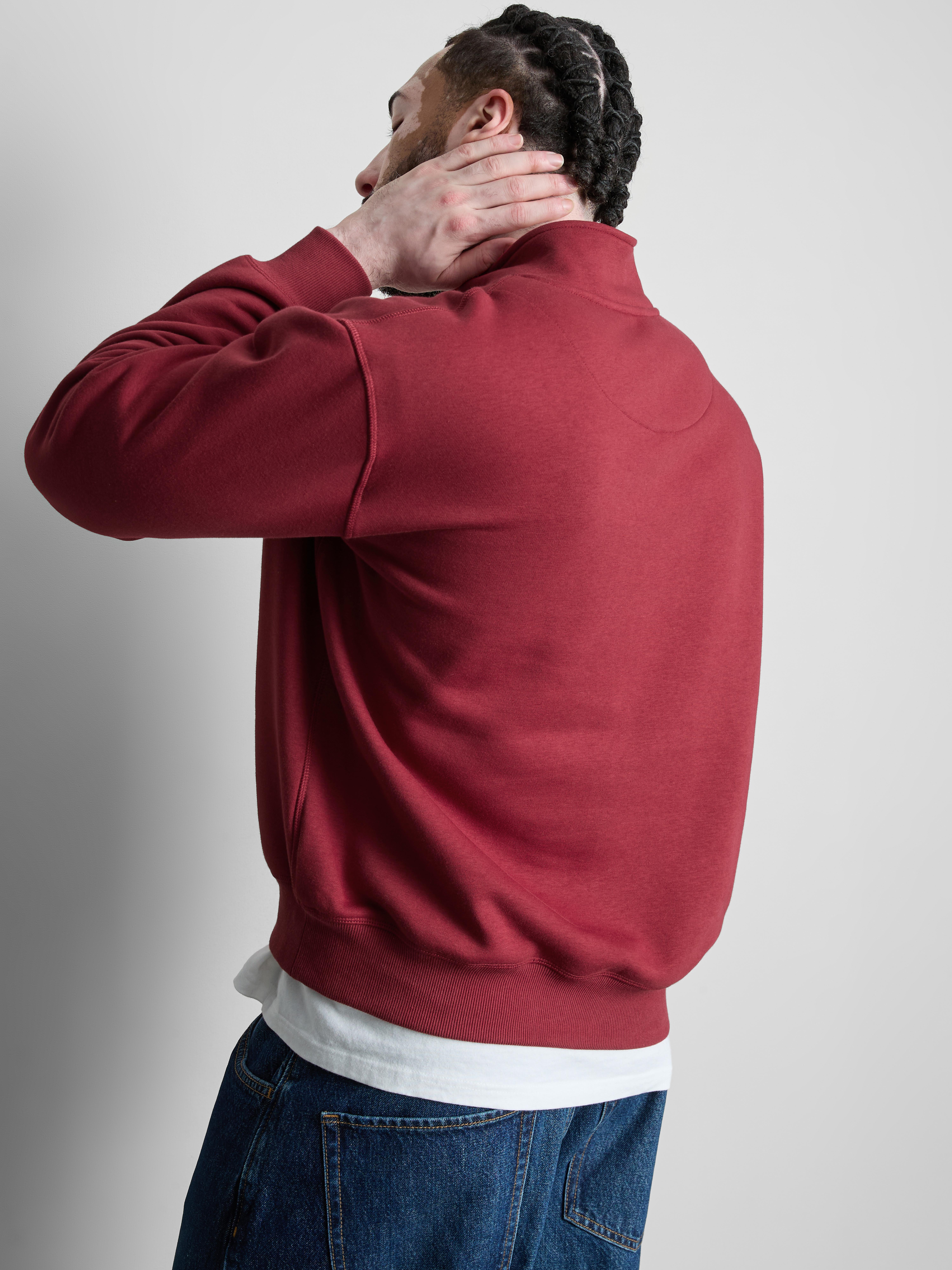 Half-Zip Sweatshirt - Dark Red