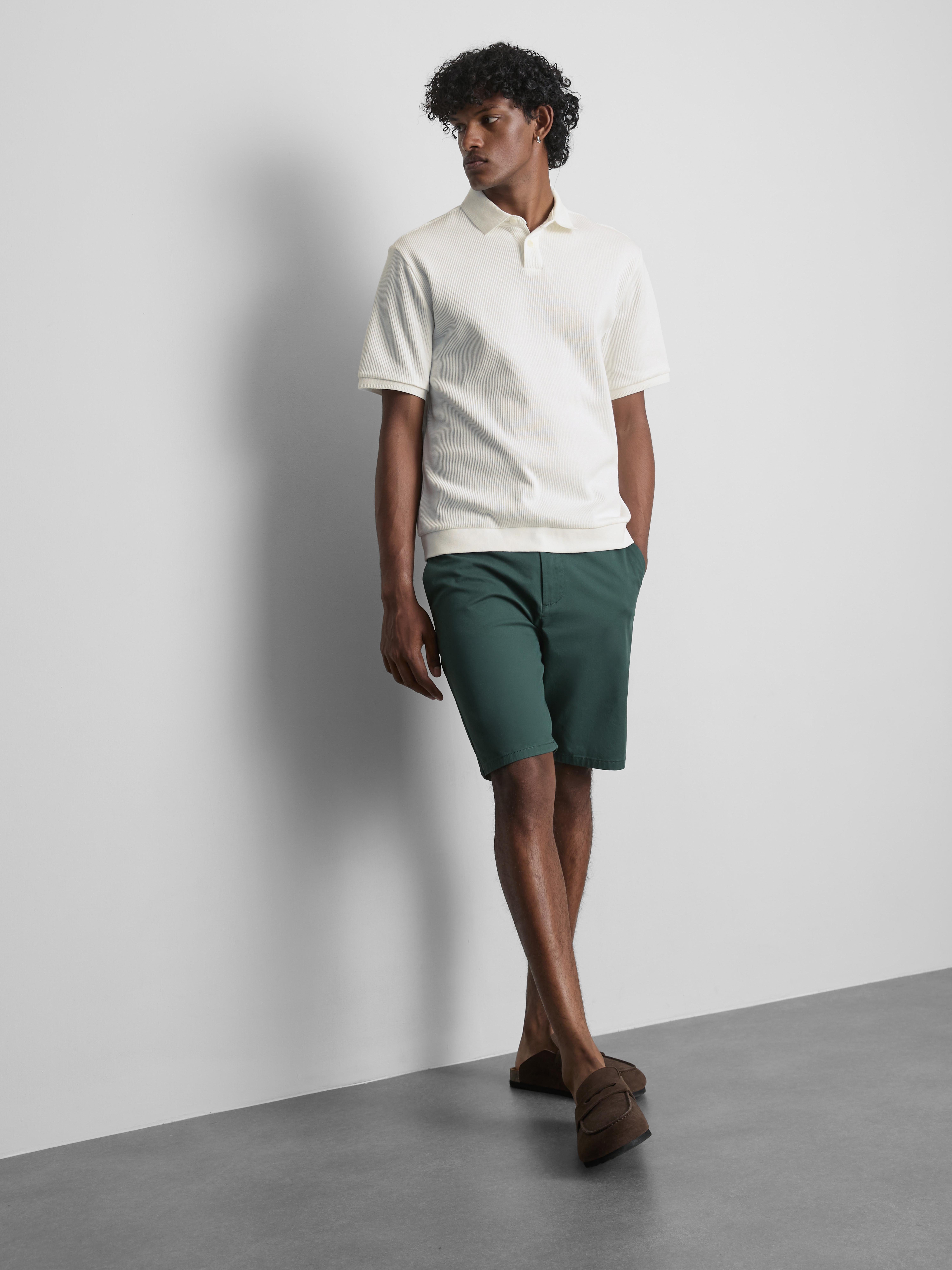 The Edit Ribbed Polo Shirt - Ivory
