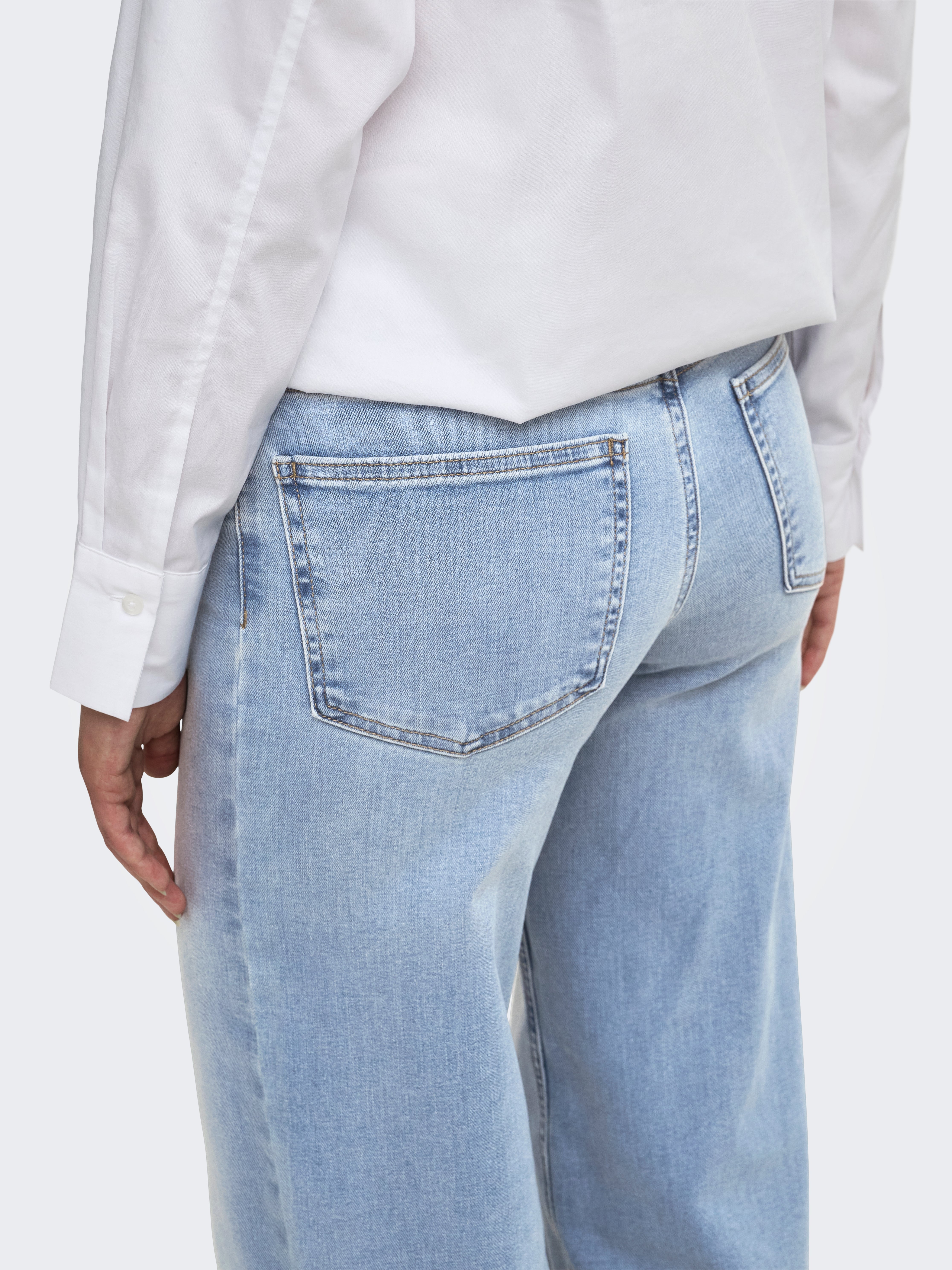 ONLMADISON High waist Wide Leg Fit Jeans Light Blue Denim