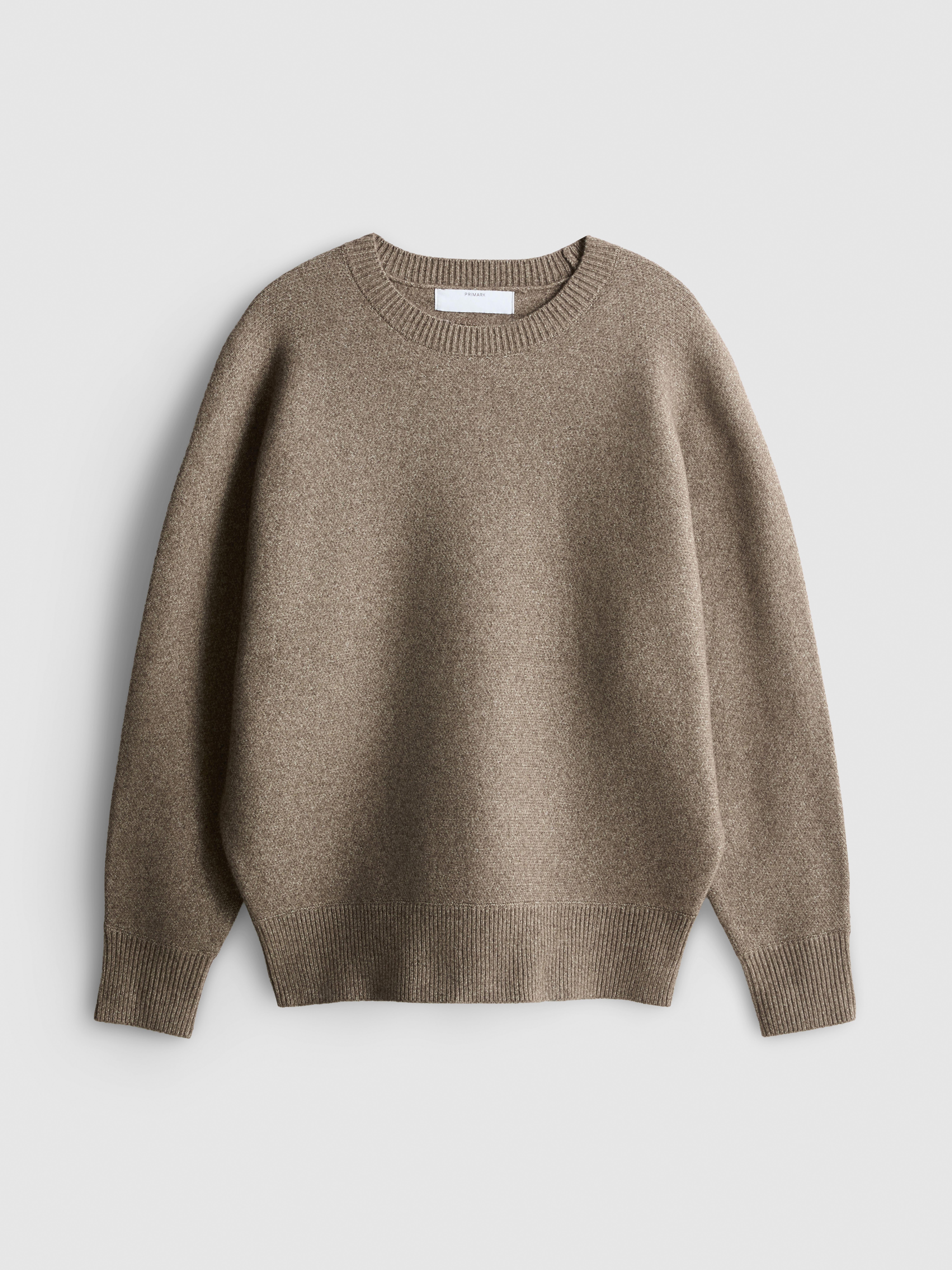 Oversized Knitted Cocoon Sweater - Taupe