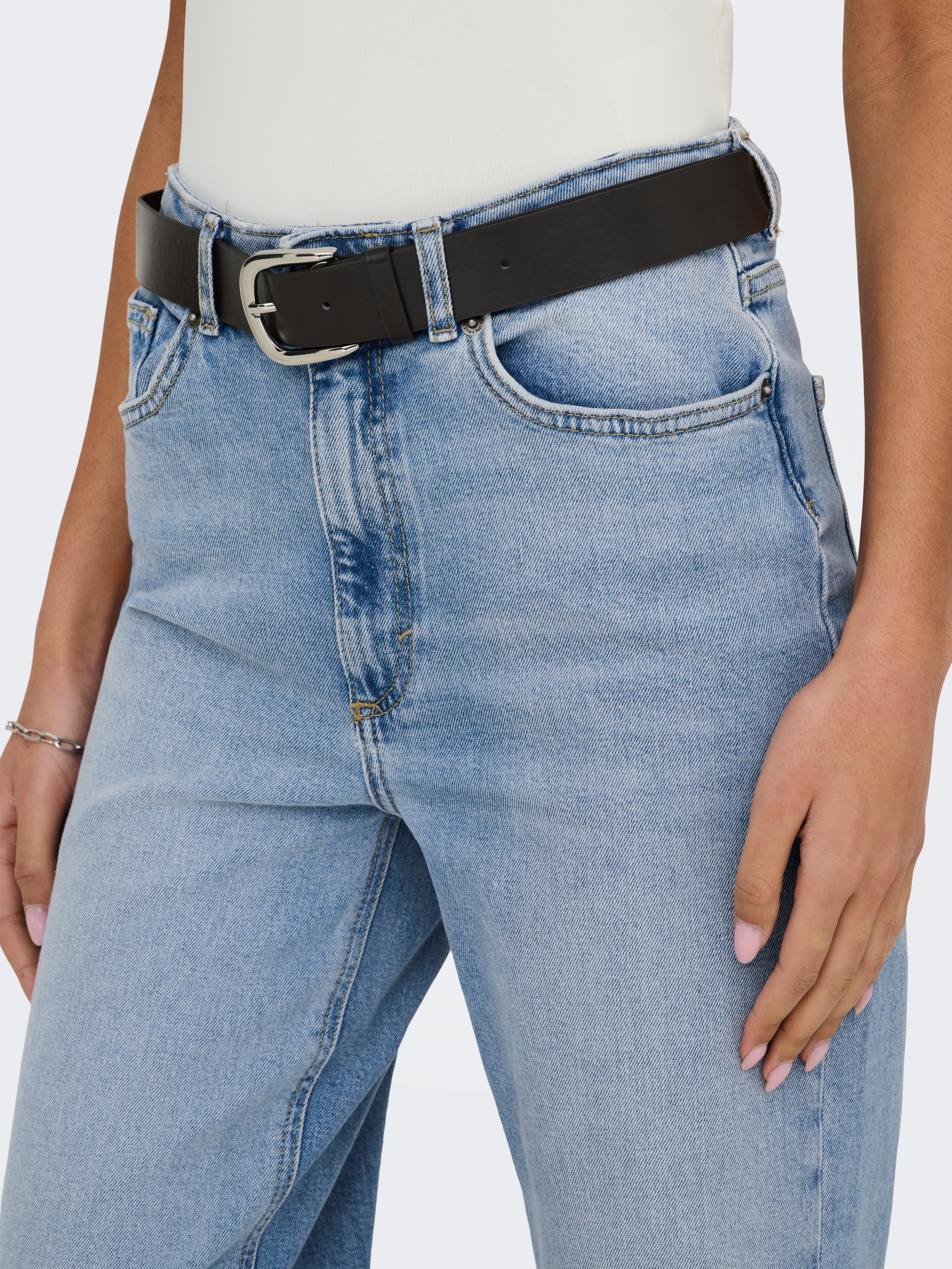 ONLJUICY High waist Wide Leg Fit Jeans Medium Blue Denim