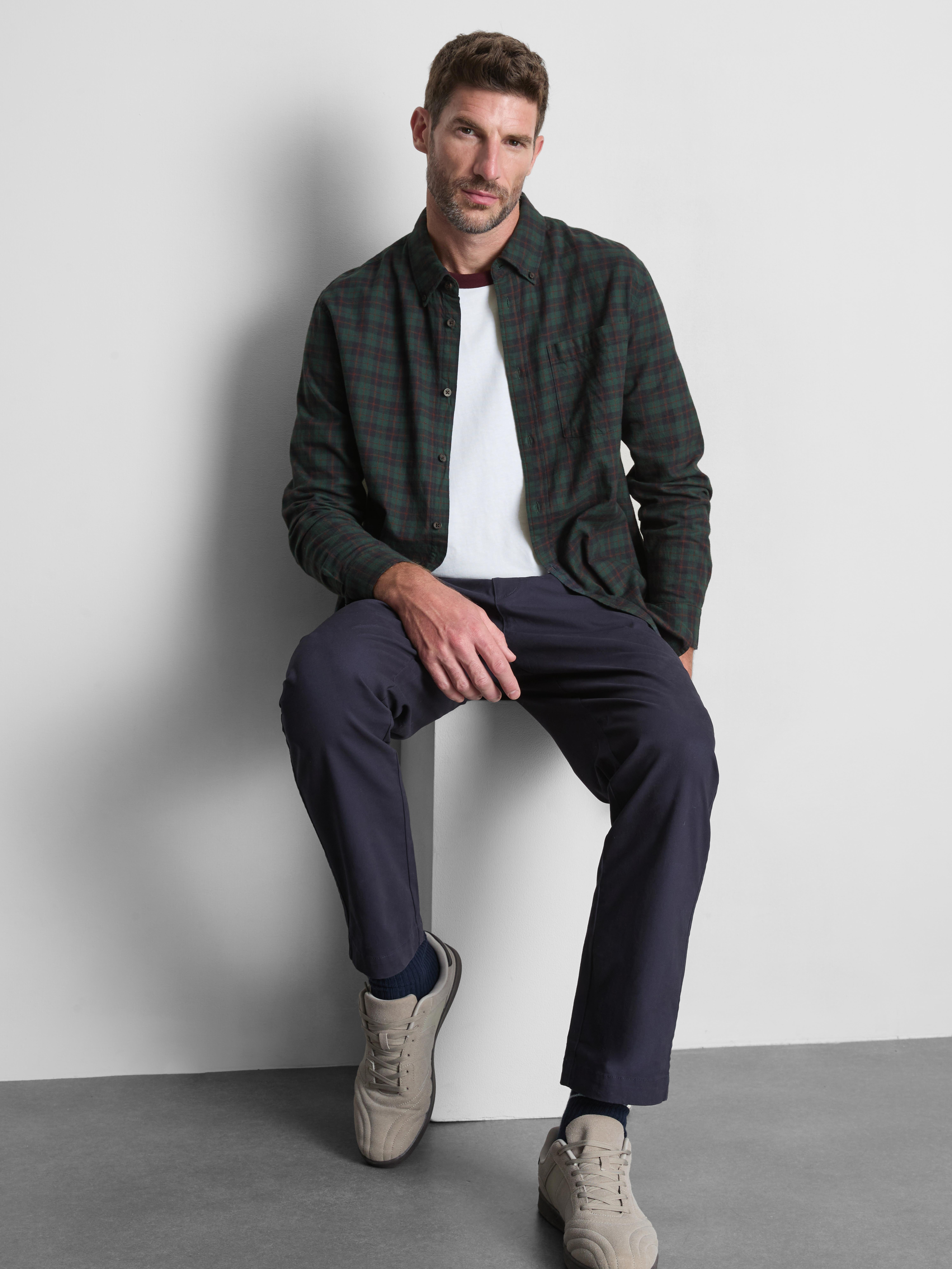 Pure Cotton Check Shirt - Green
