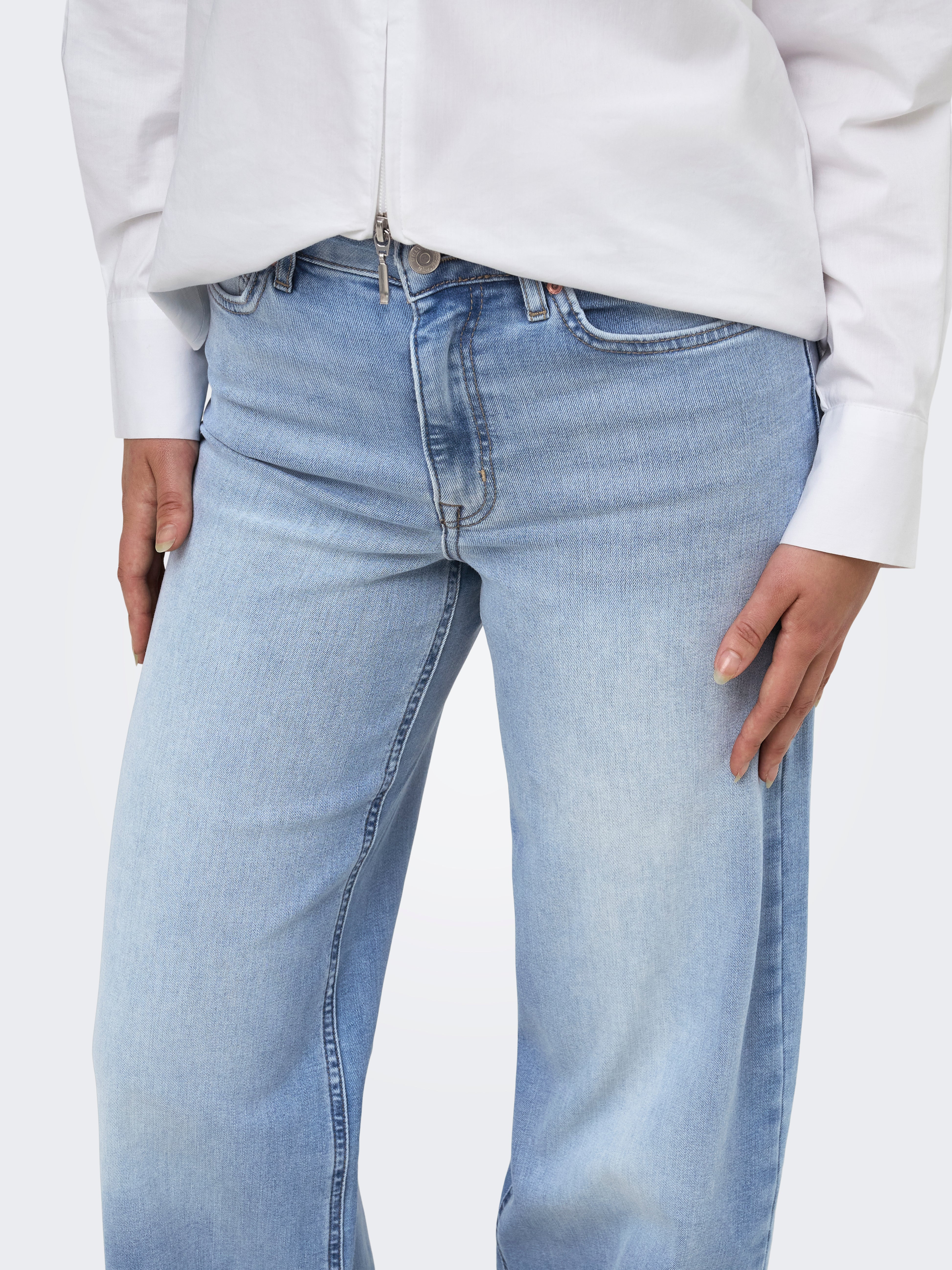 ONLMADISON High waist Wide Leg Fit Jeans Light Blue Denim