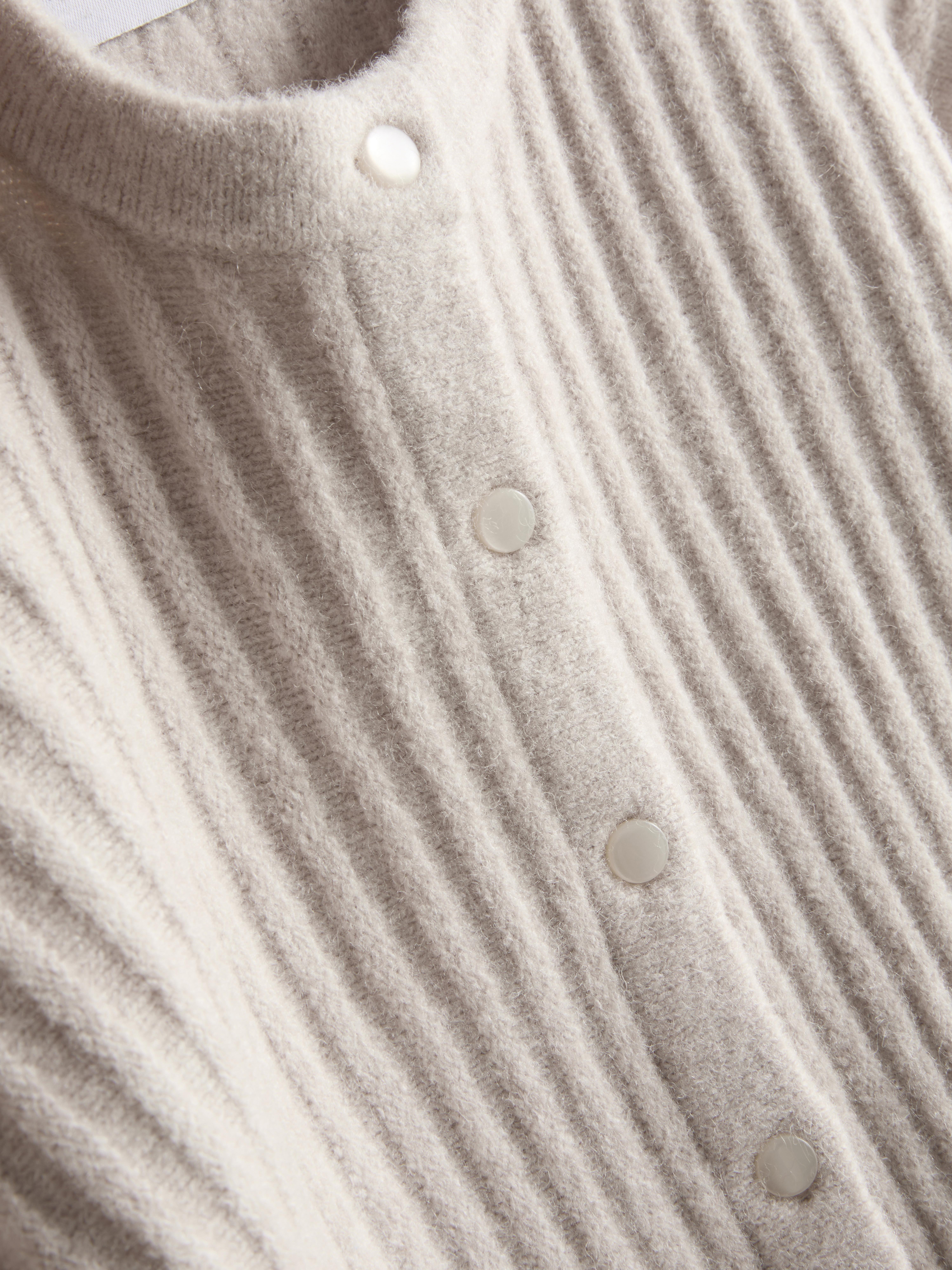 Ribbed Sculpted Cardigan - Oatmeal