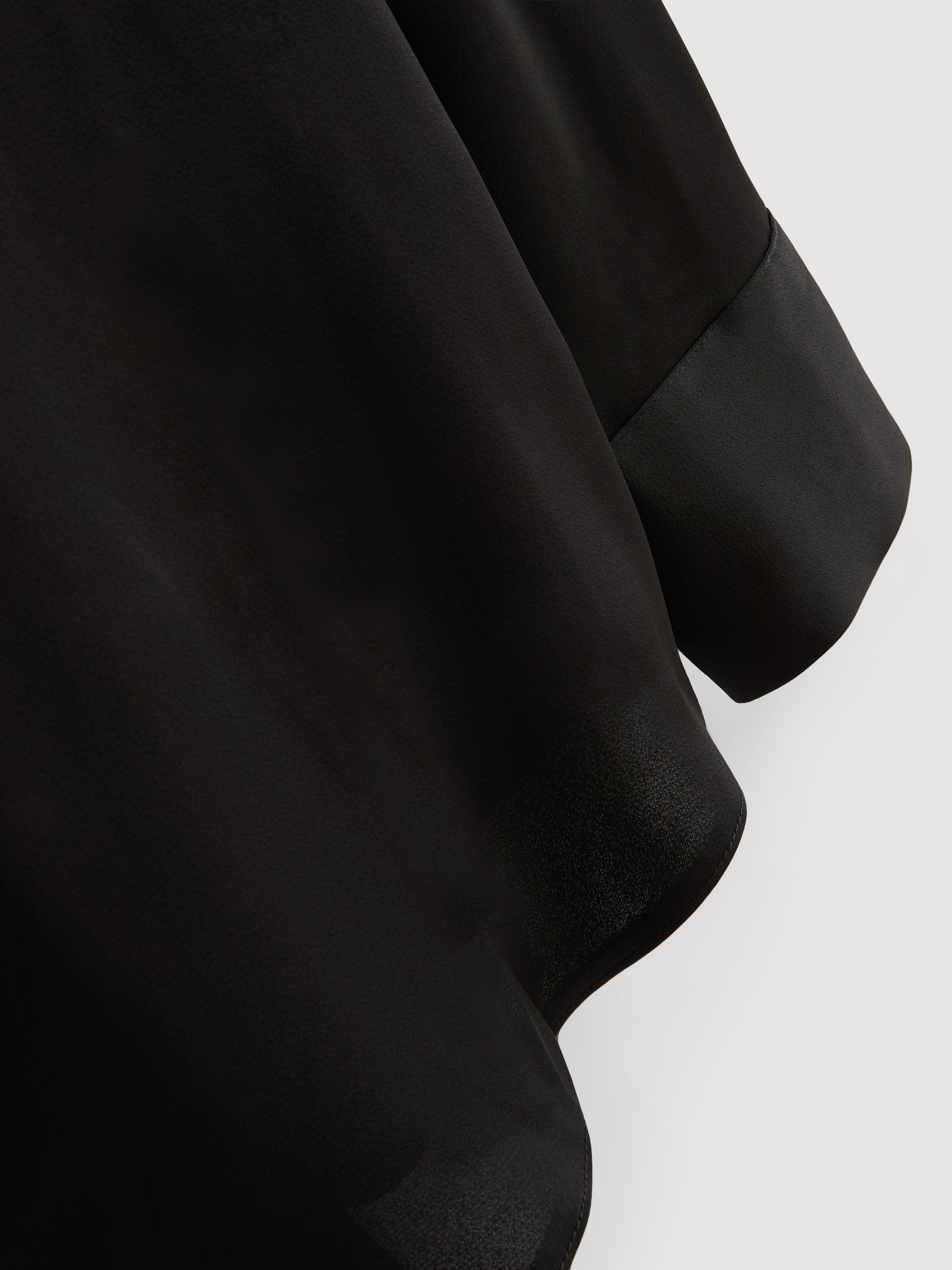 Relaxed Satin Shirt - Black