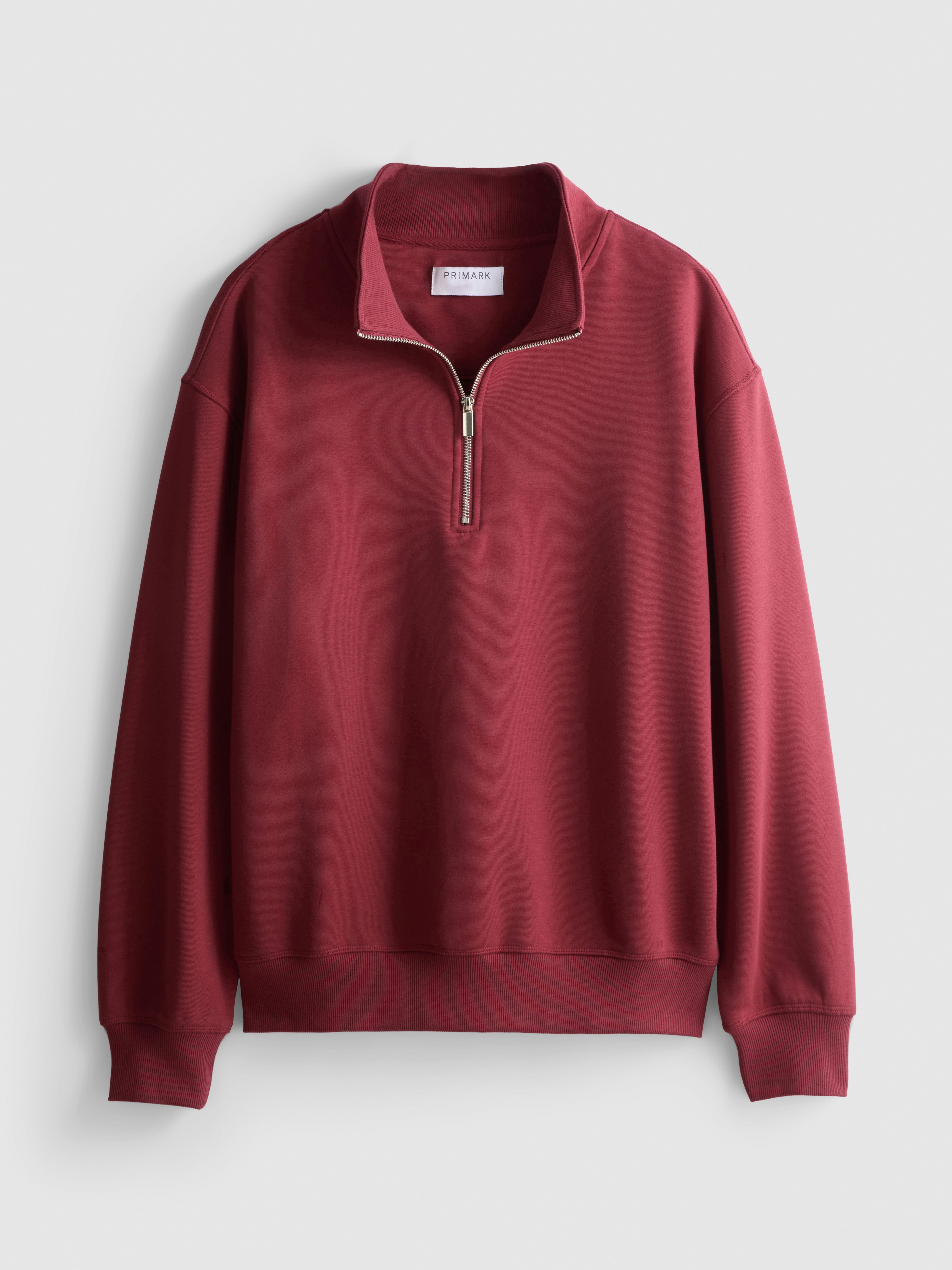 Half-Zip Sweatshirt - Dark Red