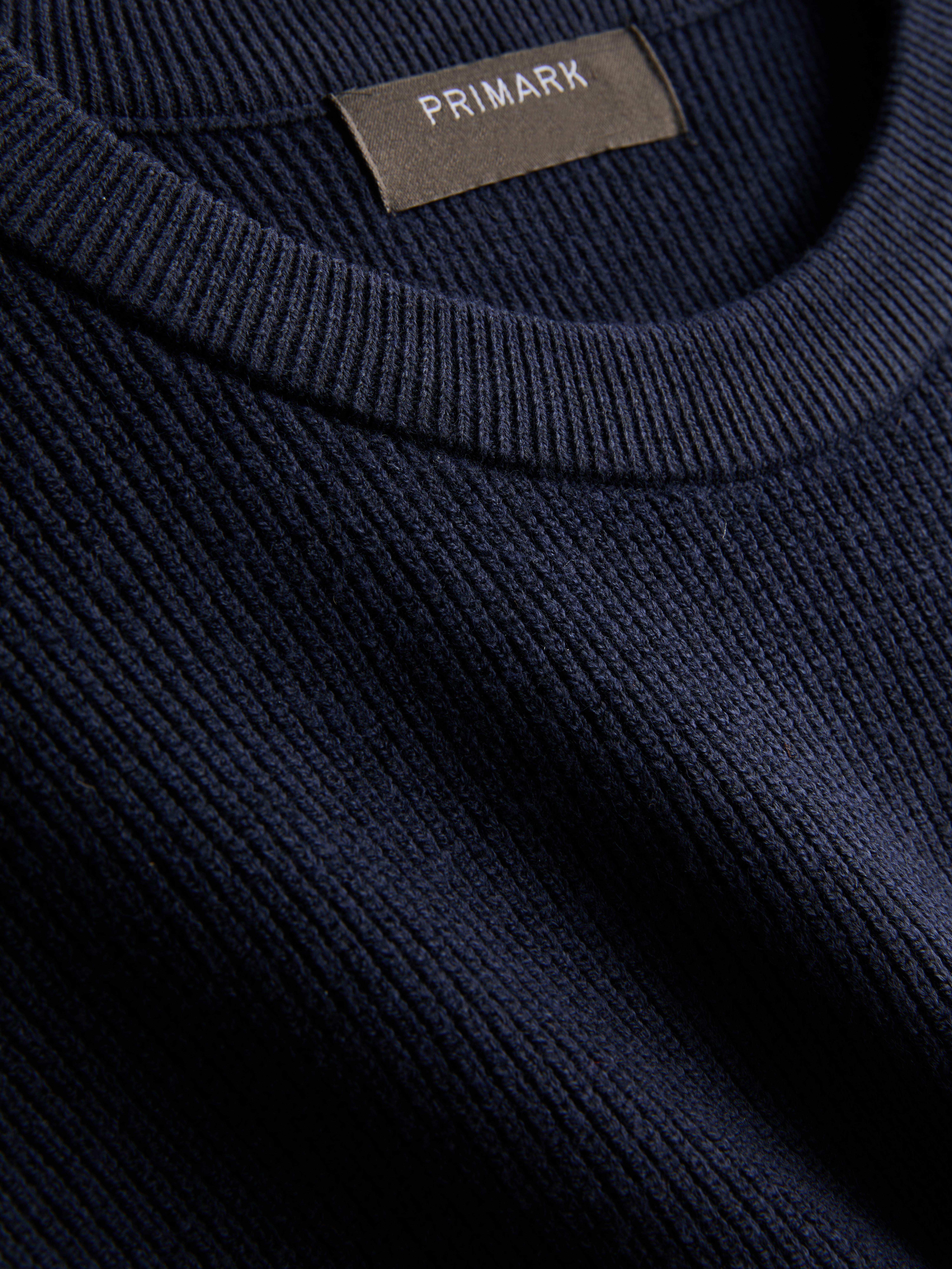 Ribbed Crewneck Sweater - Navy