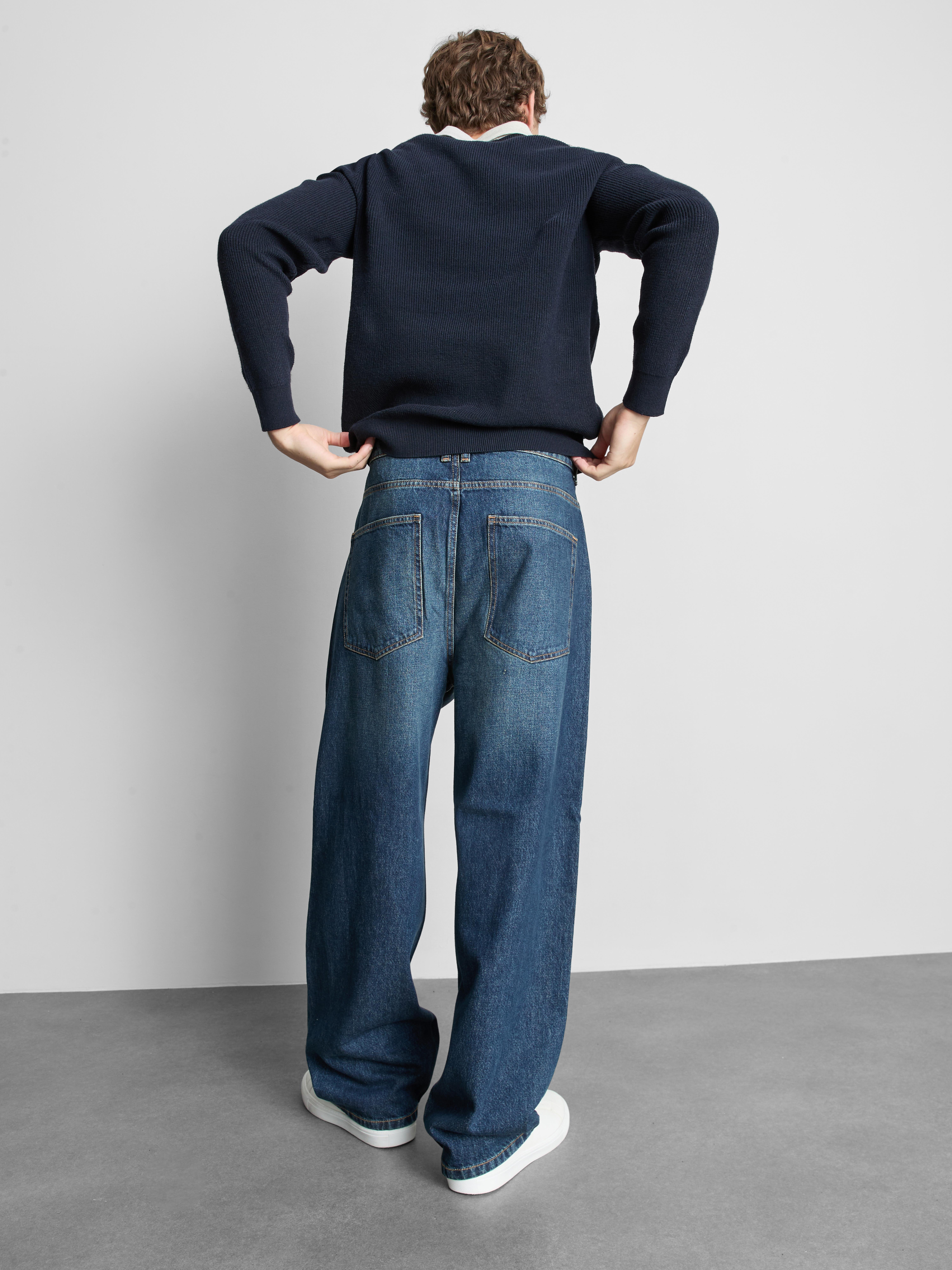Mid-Rise Baggy Jeans - Mid Blue