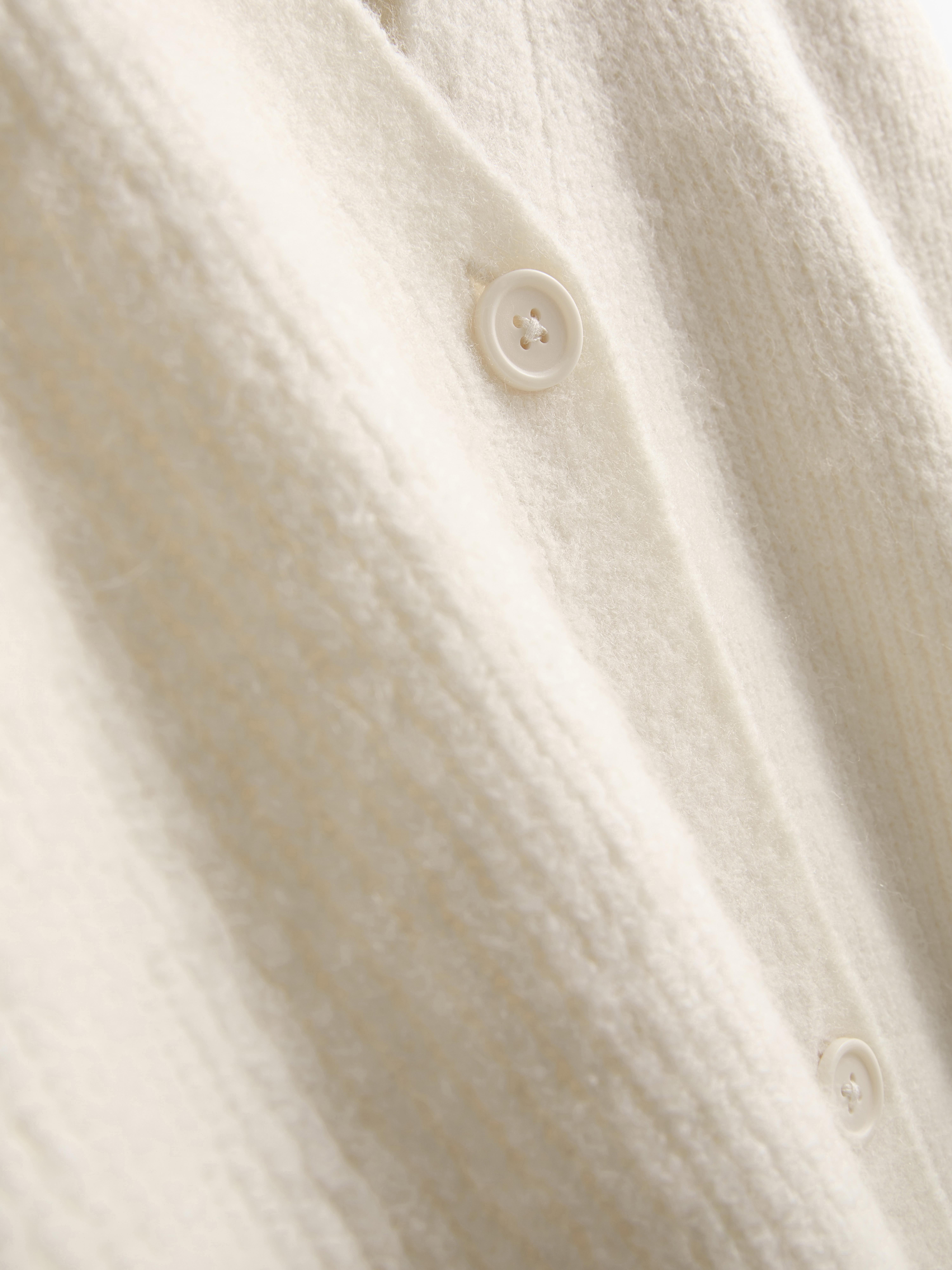 Soft Rib V-Neck Cardigan - Ivory