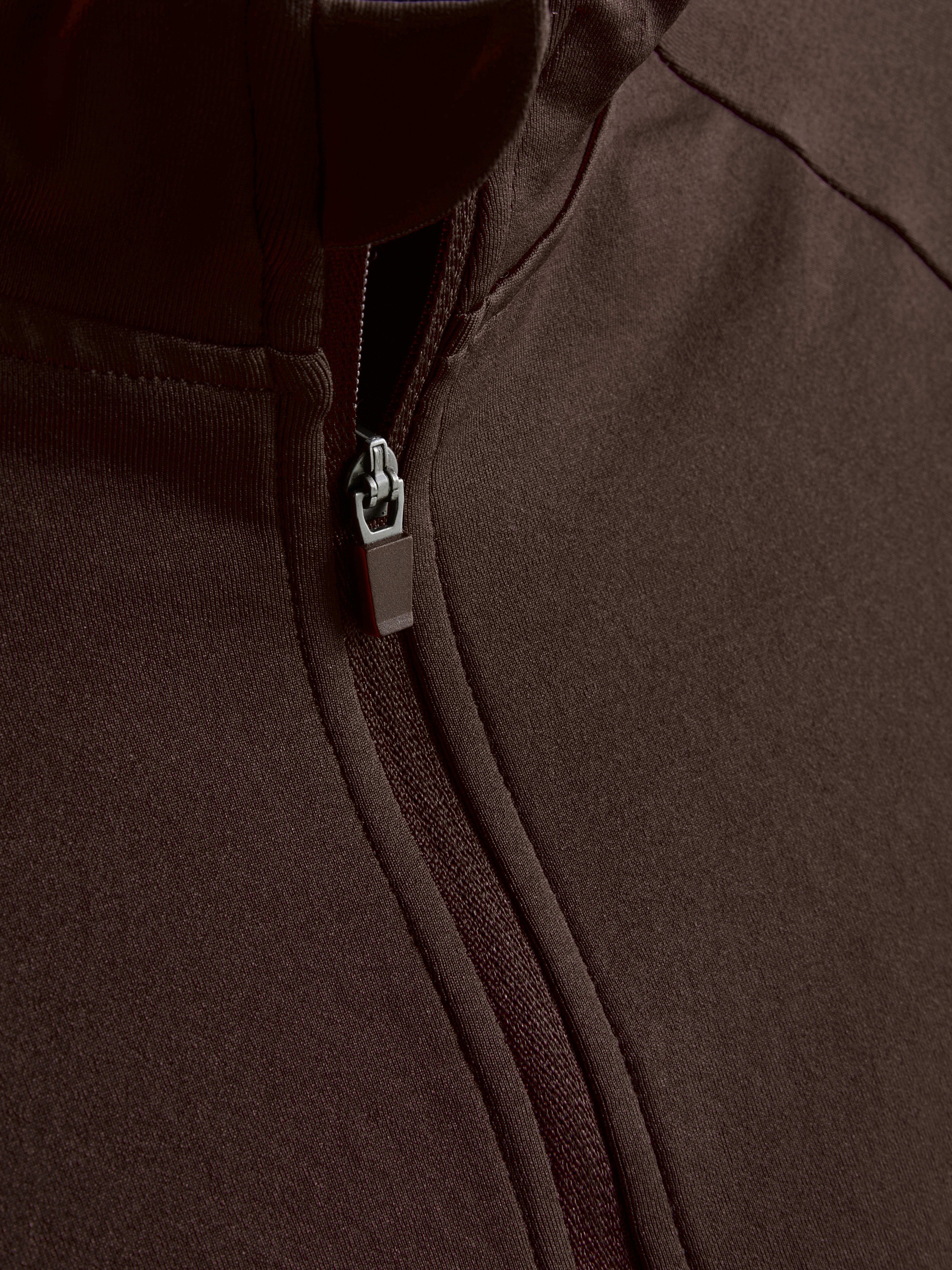 Seamless Zip Through Active Jacket - Chocolate