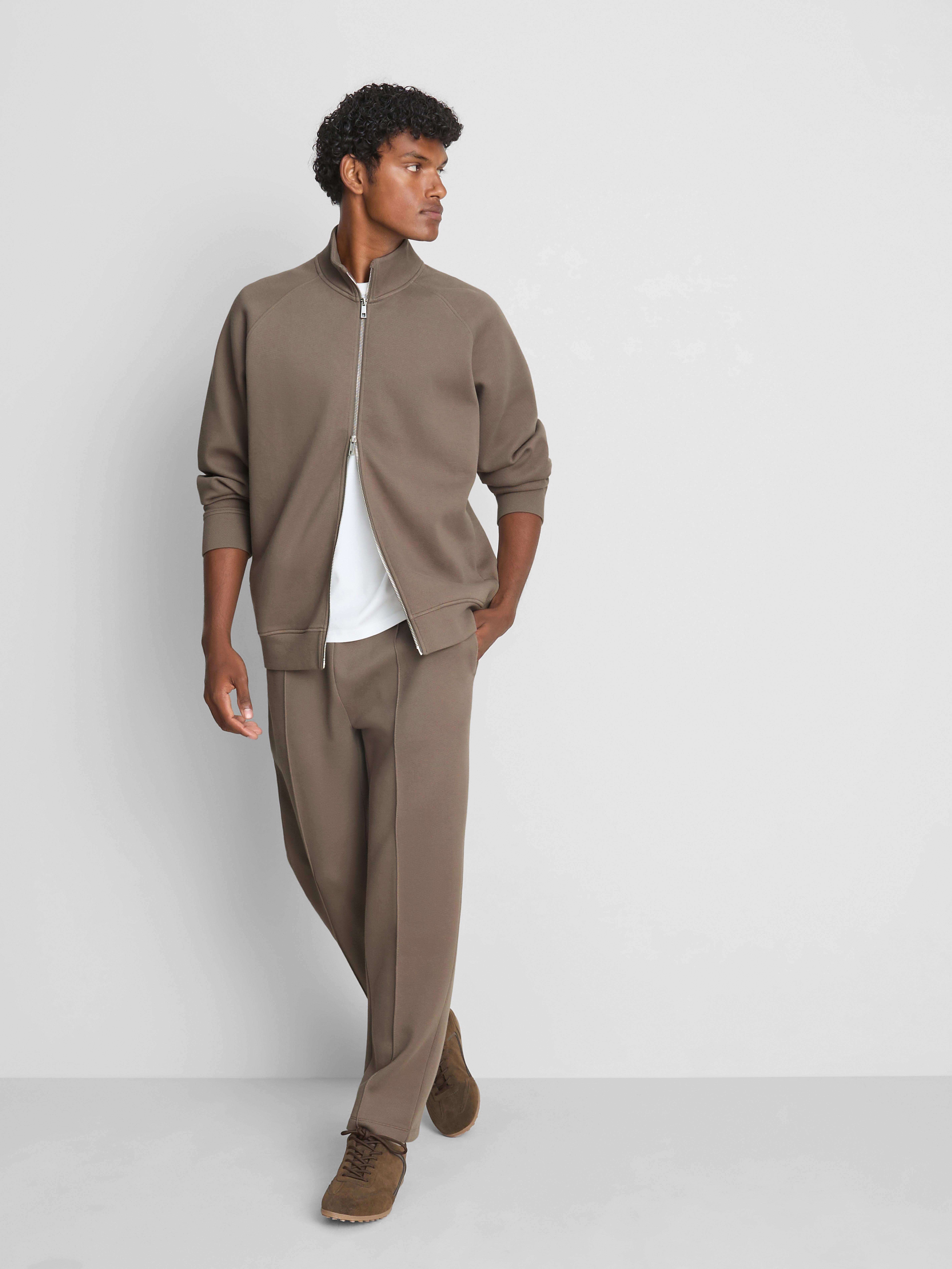 The Edit Zip-Through Sweatshirt - Stone
