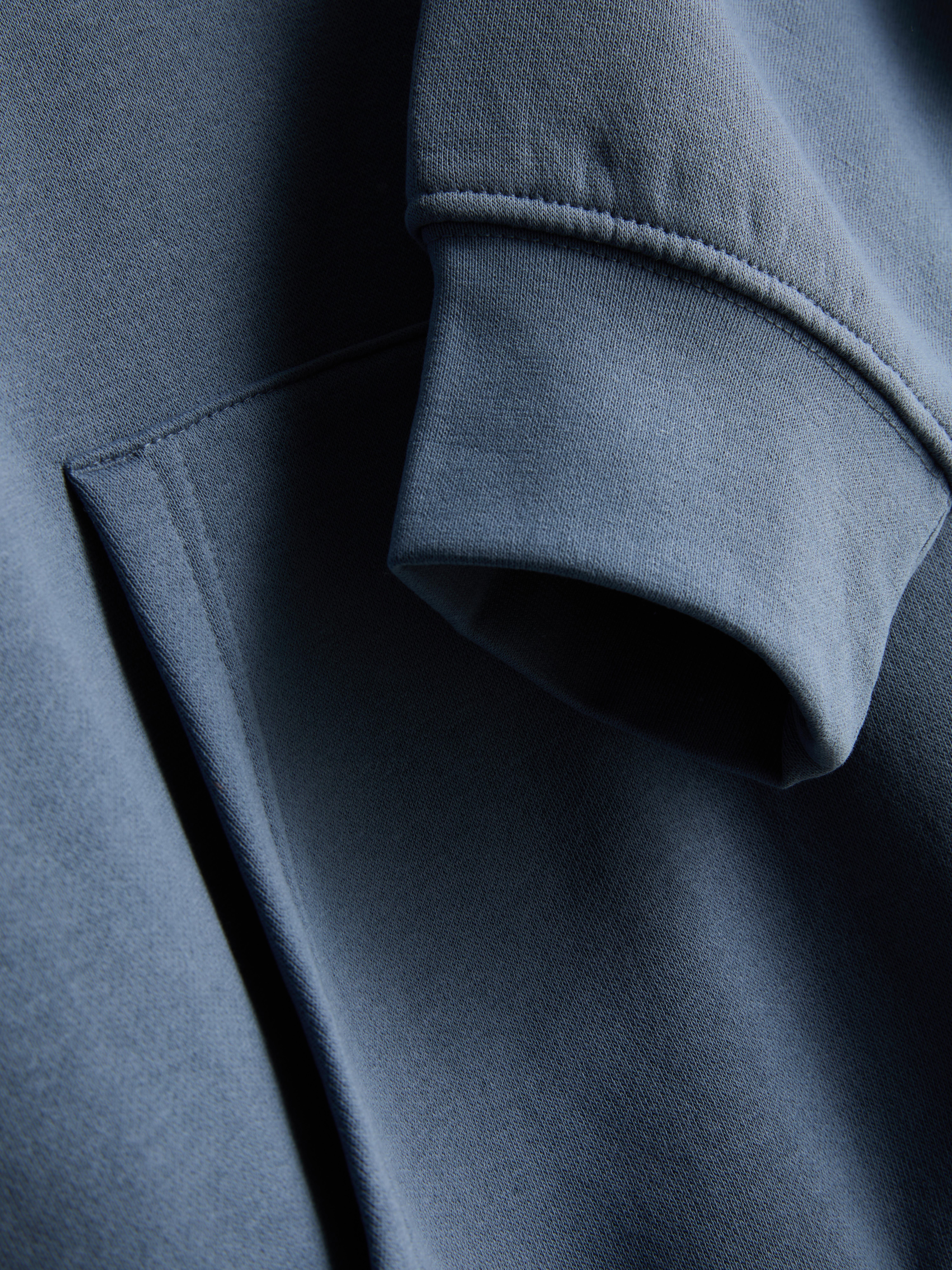 Cotton Blend Overhead Hoodie - Blue