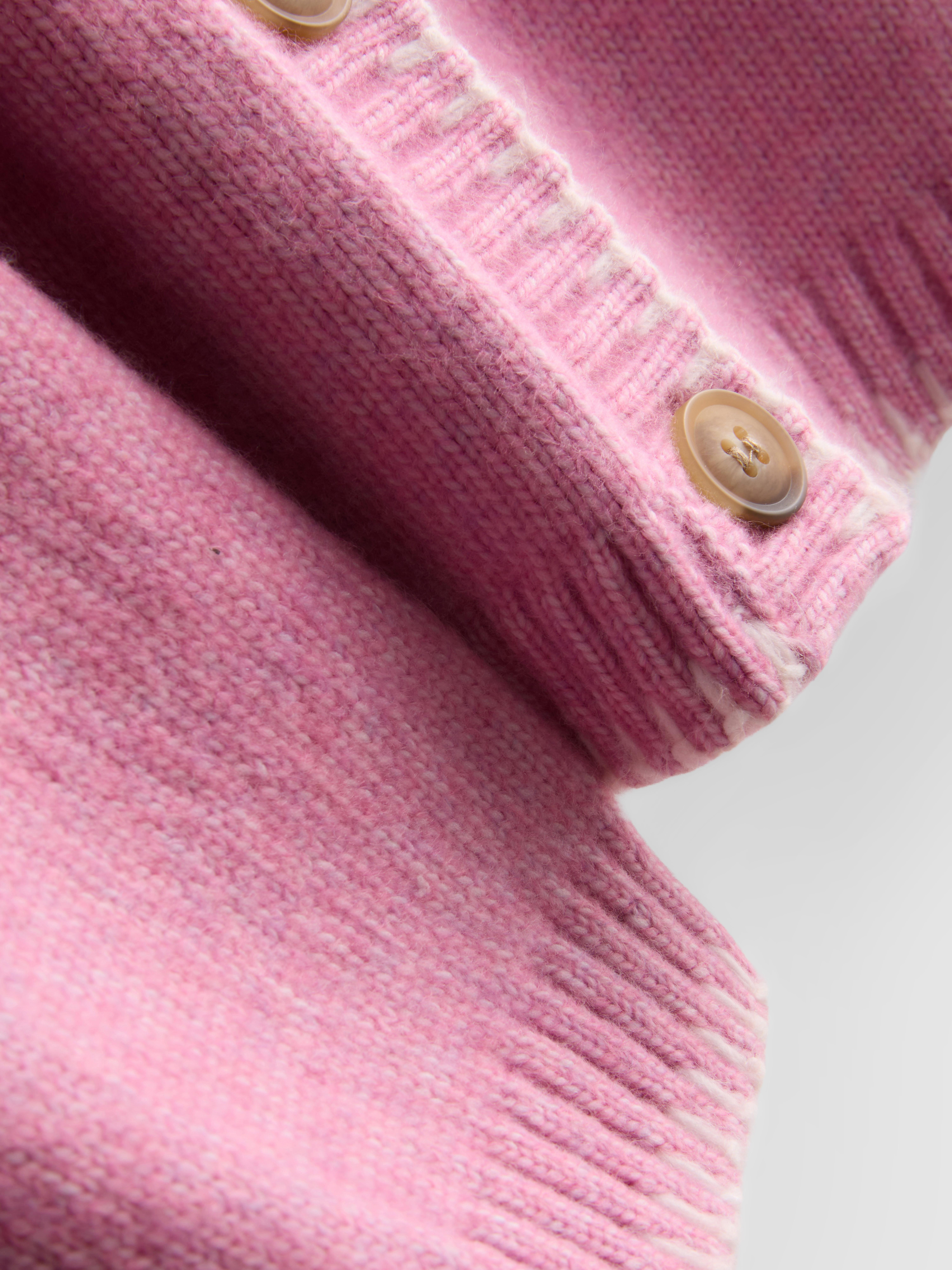 Halo Stitch V-Neck Cardigan - Pink