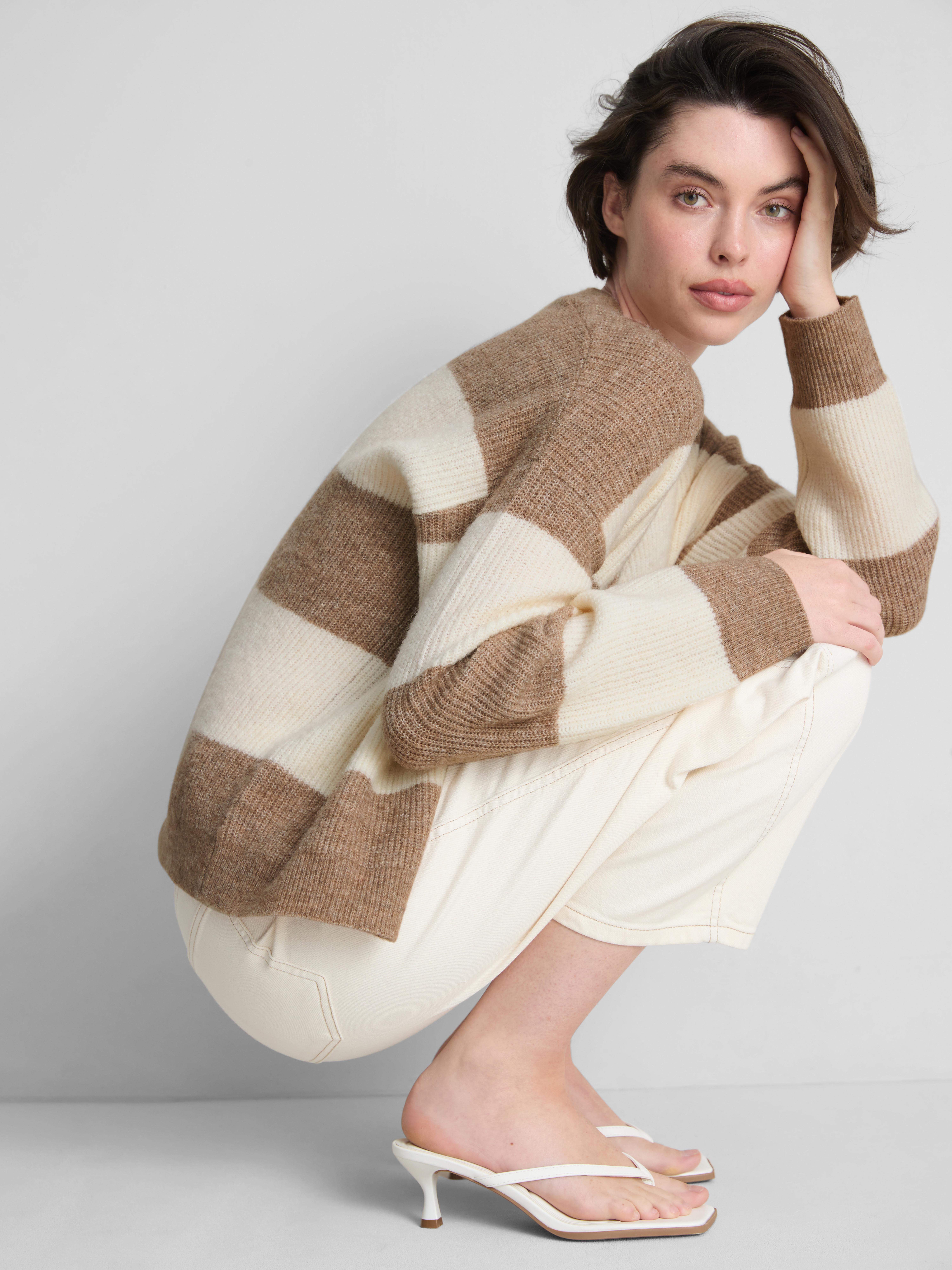 Soft Rib V-Neck Cardigan - Oatmeal