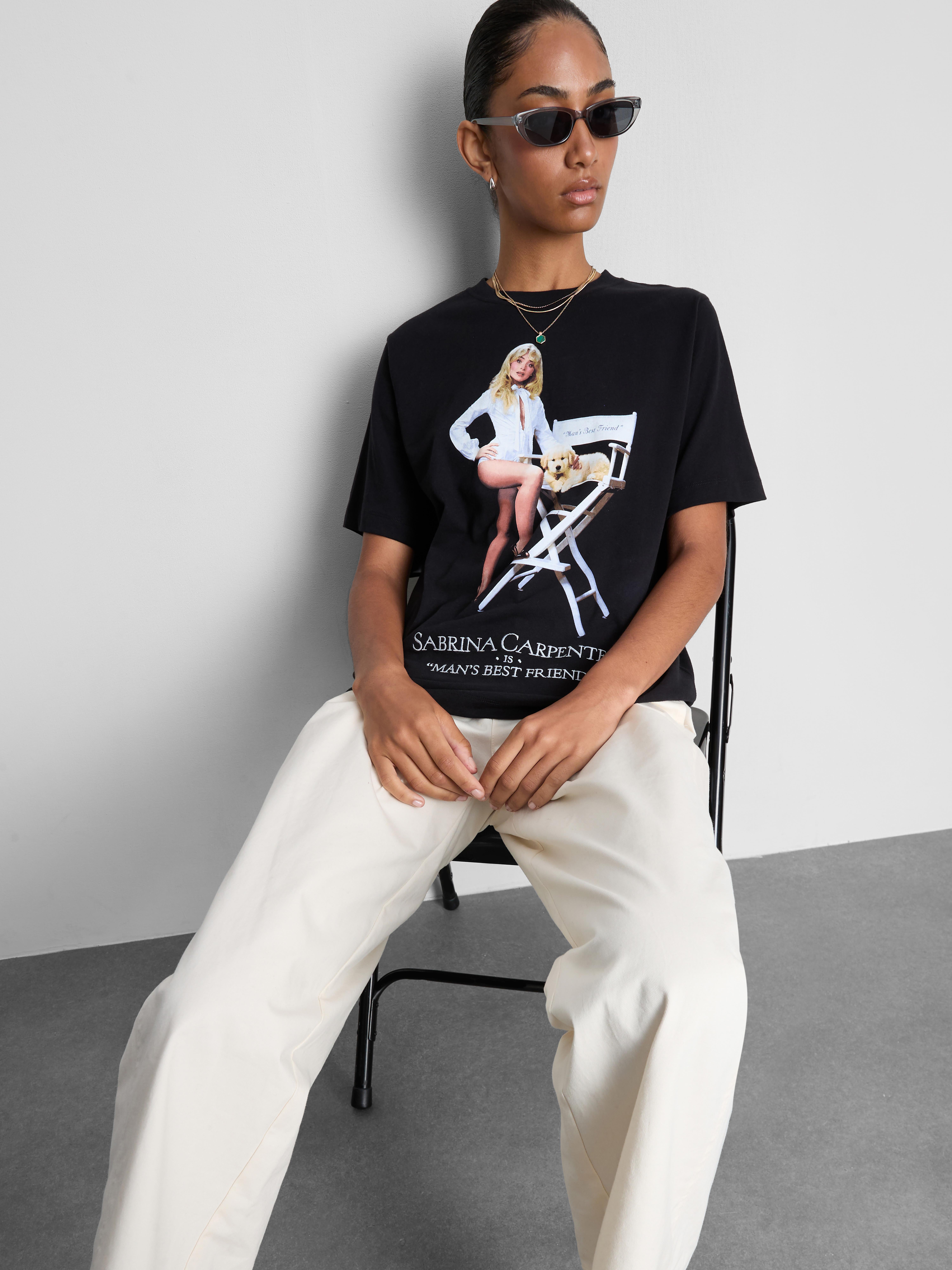 Sabrina Carpenter Pure Cotton Graphic Tee - Black