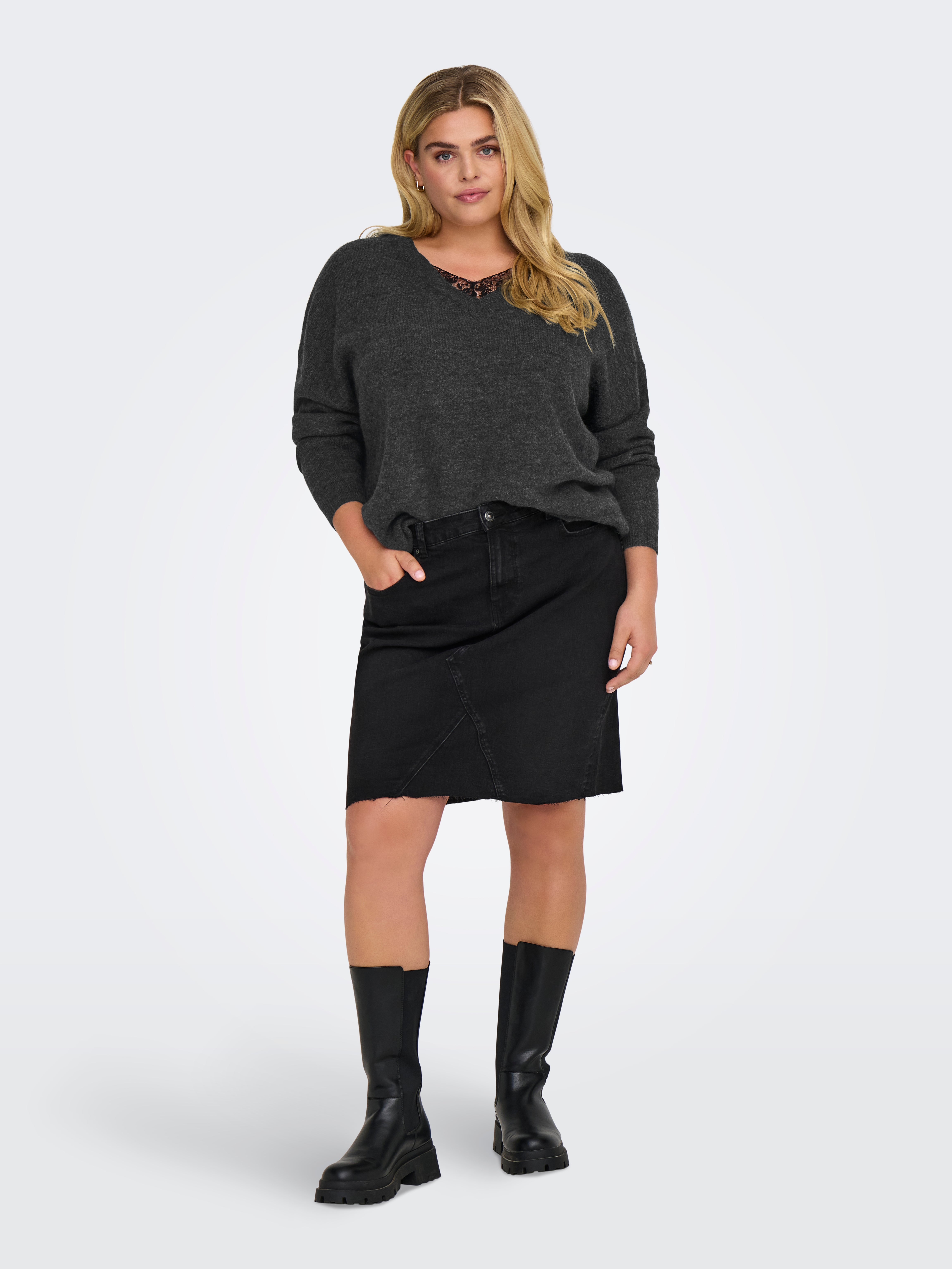 CARMANIFESTA reversible Knitted pullover Dark Grey Melange